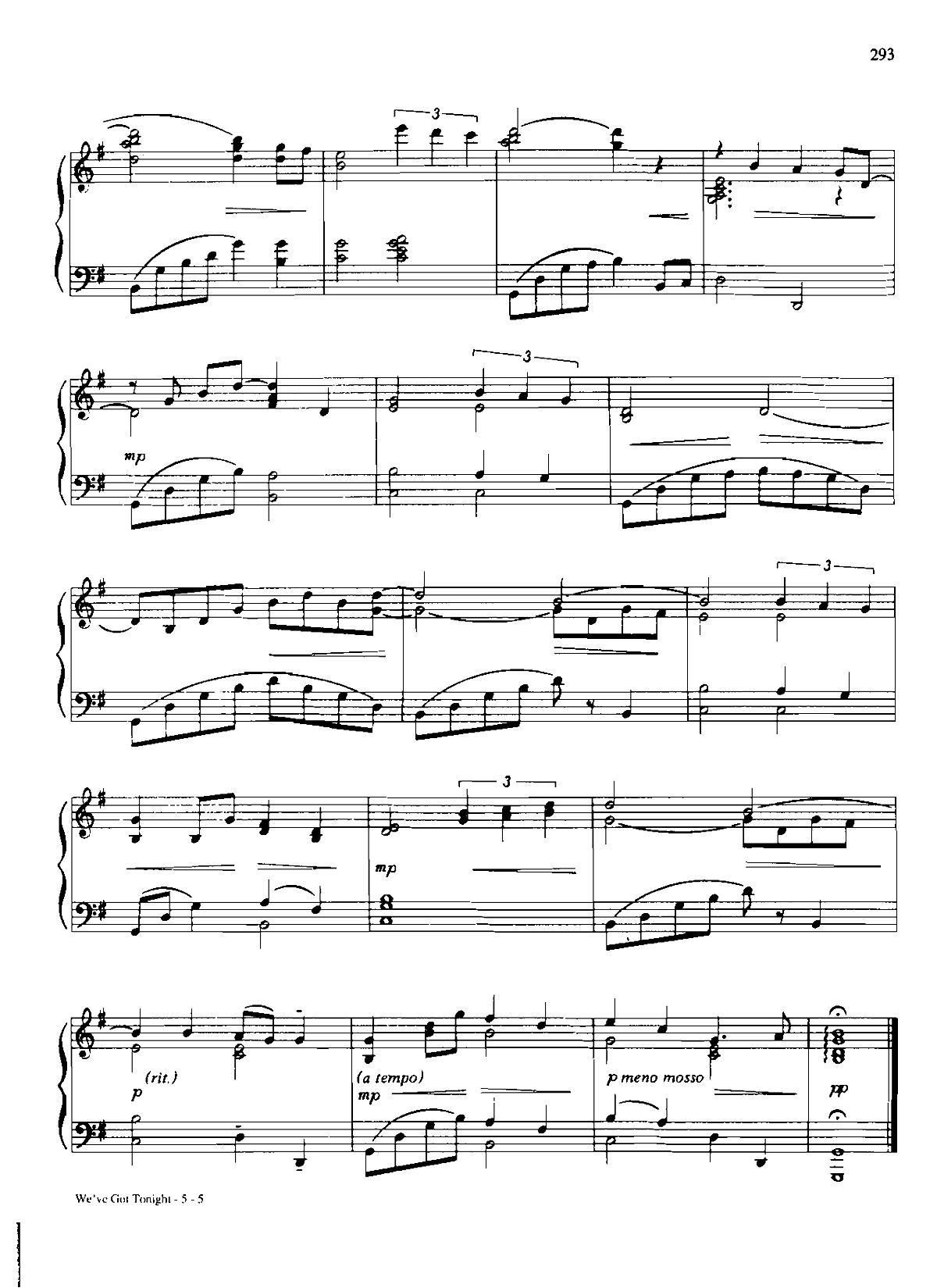 WE VE GOT TONIGHT Dan Coates 流行情调 集(钢琴谱)5