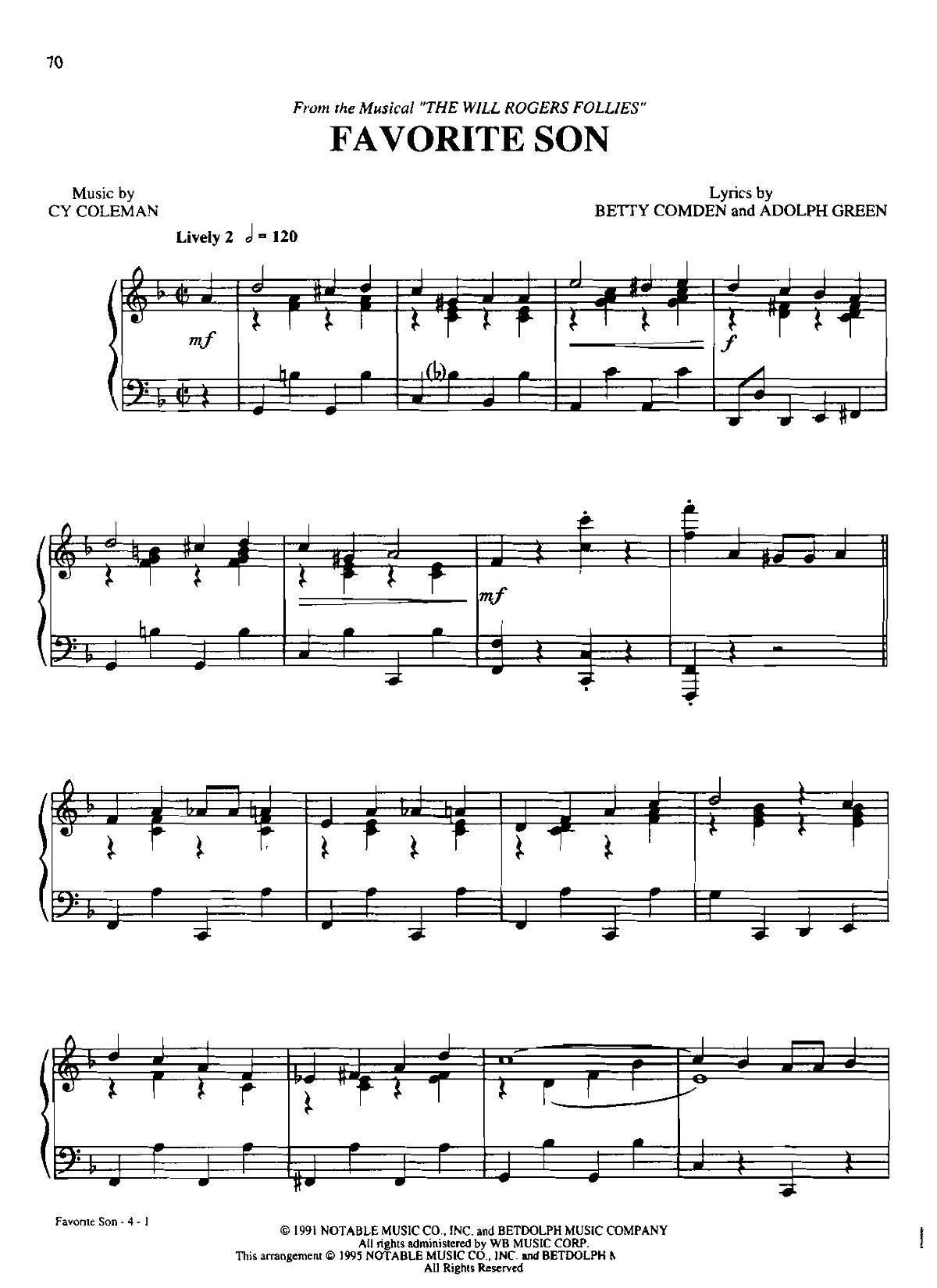 favorite son Dan Coates 流行情调 集(钢琴谱)1