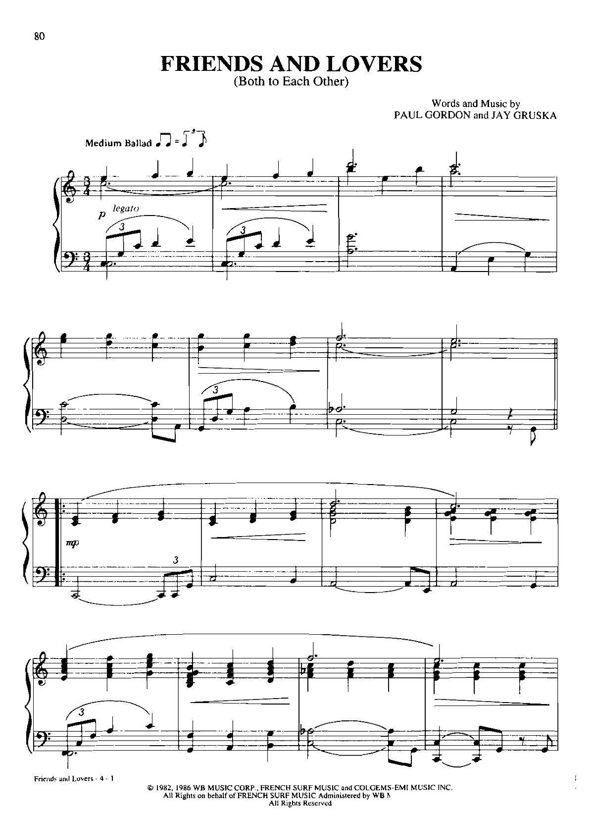 friendsa ndlovers Dan Coates 流行情调 集(钢琴谱)1