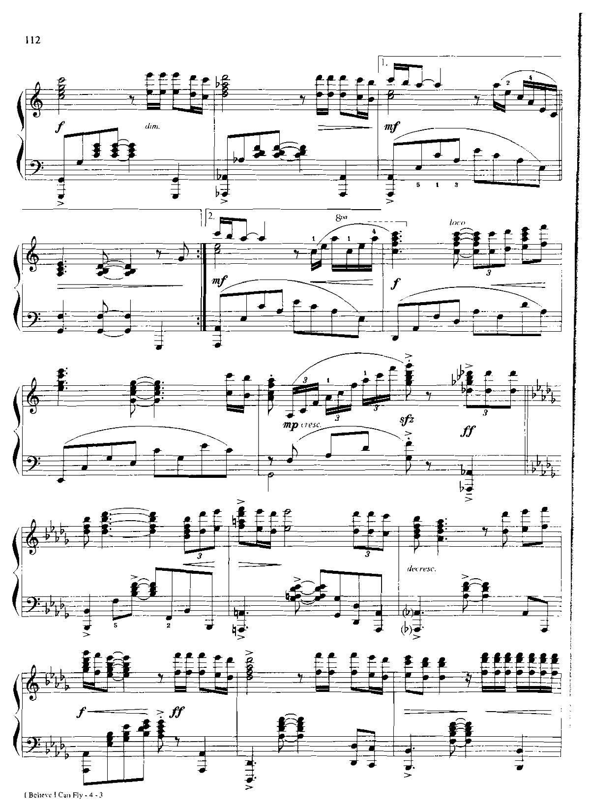 I BELIEVE I CAN FLY Dan Coates 流行情调 集(钢琴谱)3