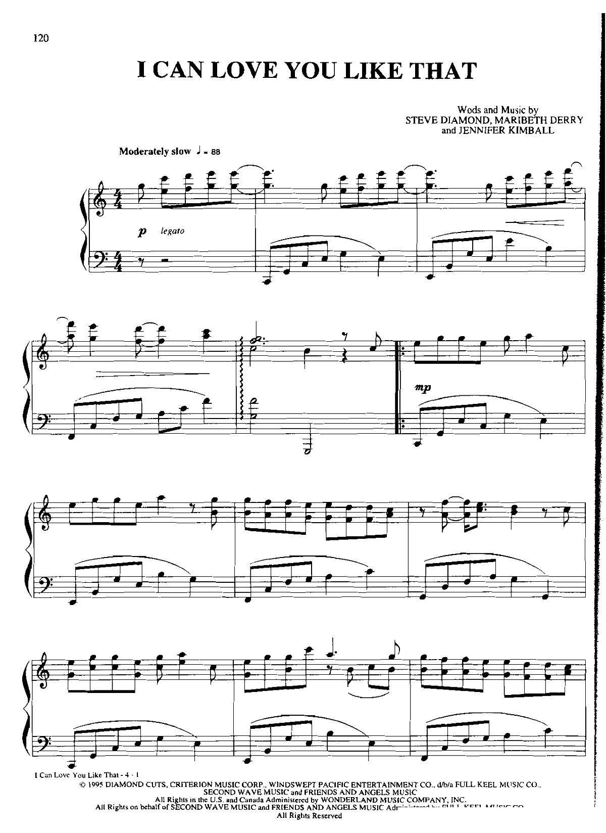 1 CAN LOVE YOU LIKE THAT Dan Coates 流行情调 集(钢琴谱)1