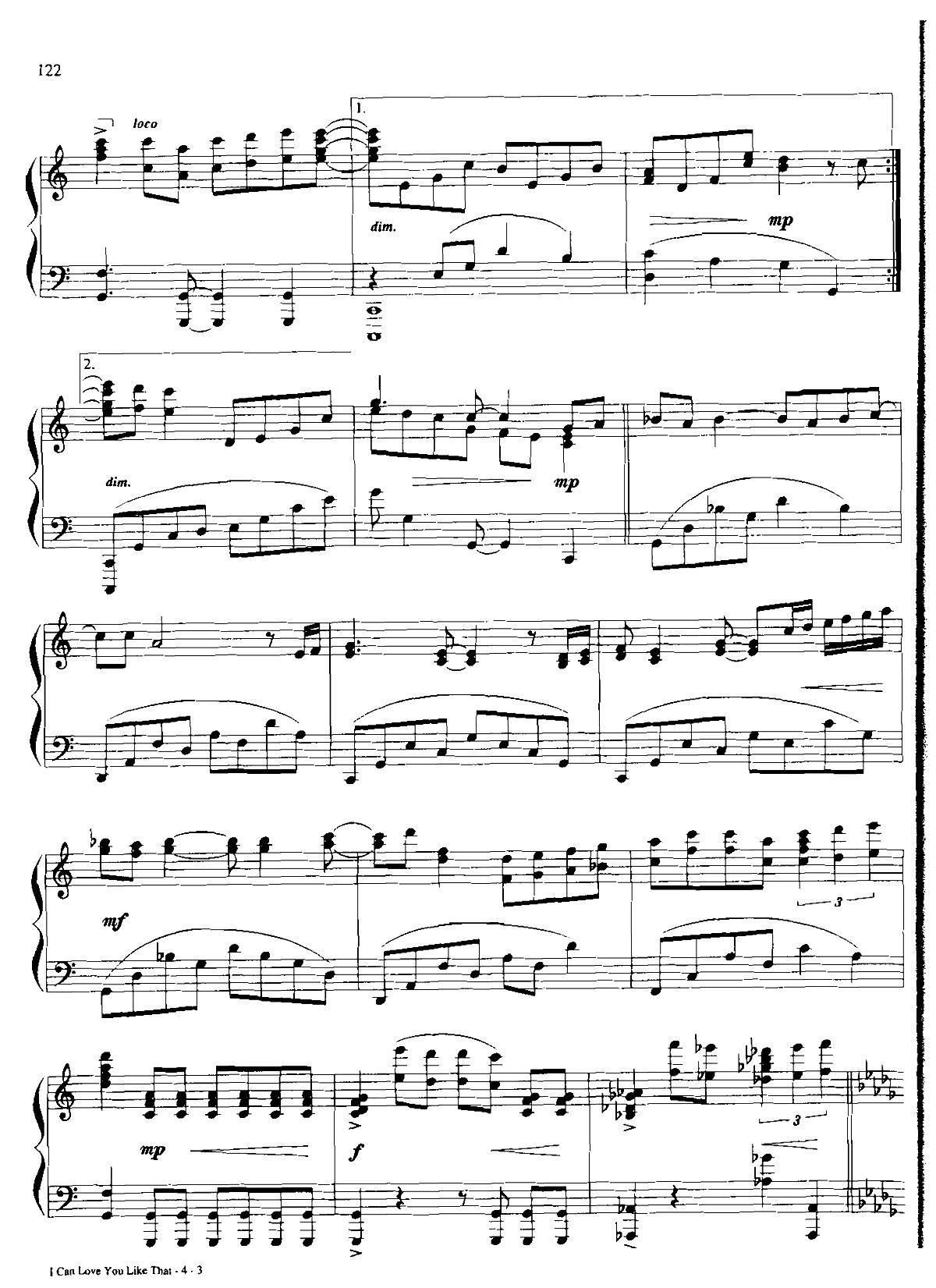 1 CAN LOVE YOU LIKE THAT Dan Coates 流行情调 集(钢琴谱)3