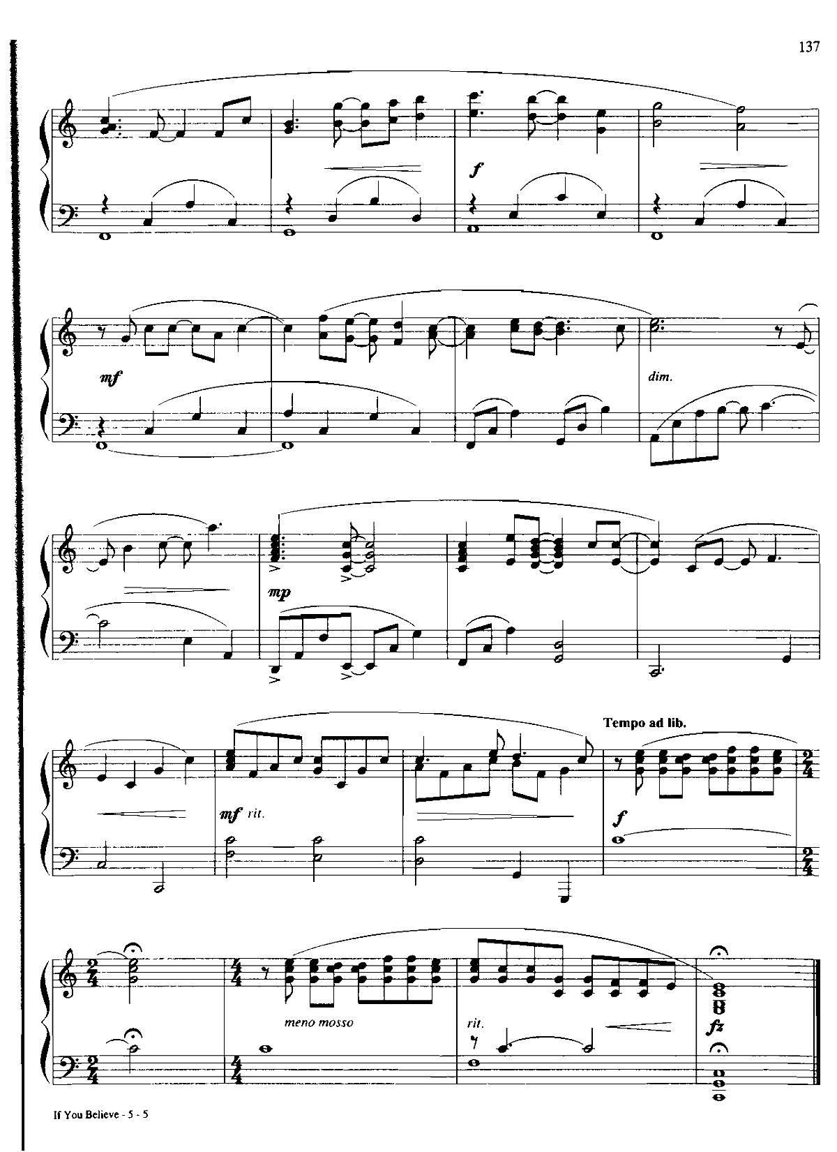 IF YOU Believe Dan Coates 流行情调 集(钢琴谱)5