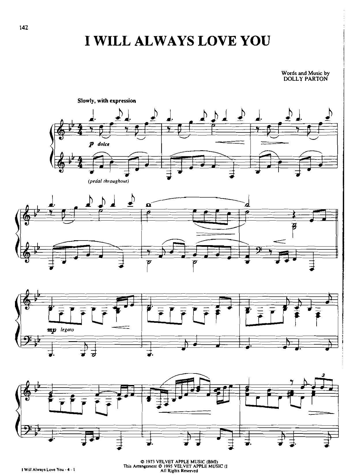 I WILL ALWAYS LOVK YOU Dan Coates 流行情调 集(钢琴谱)1