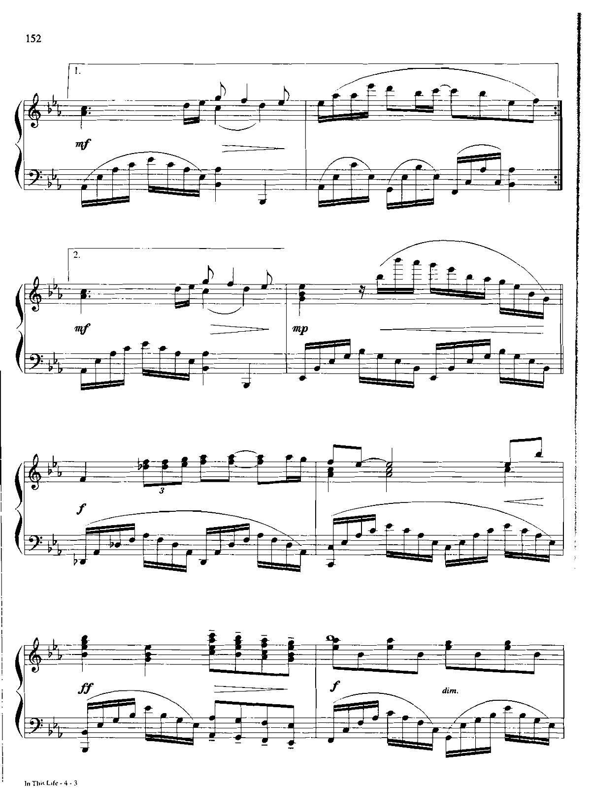 IN THIS LIFE Dan Coates 流行情调 集(钢琴谱)3