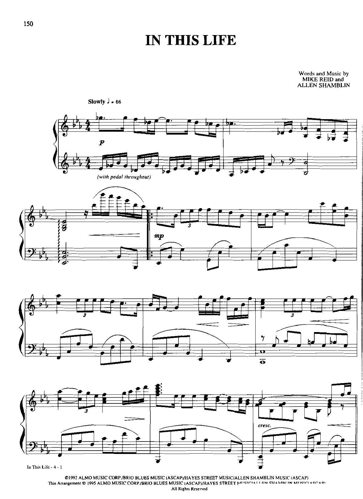 IN THIS LIFE Dan Coates 流行情调 集(钢琴谱)1