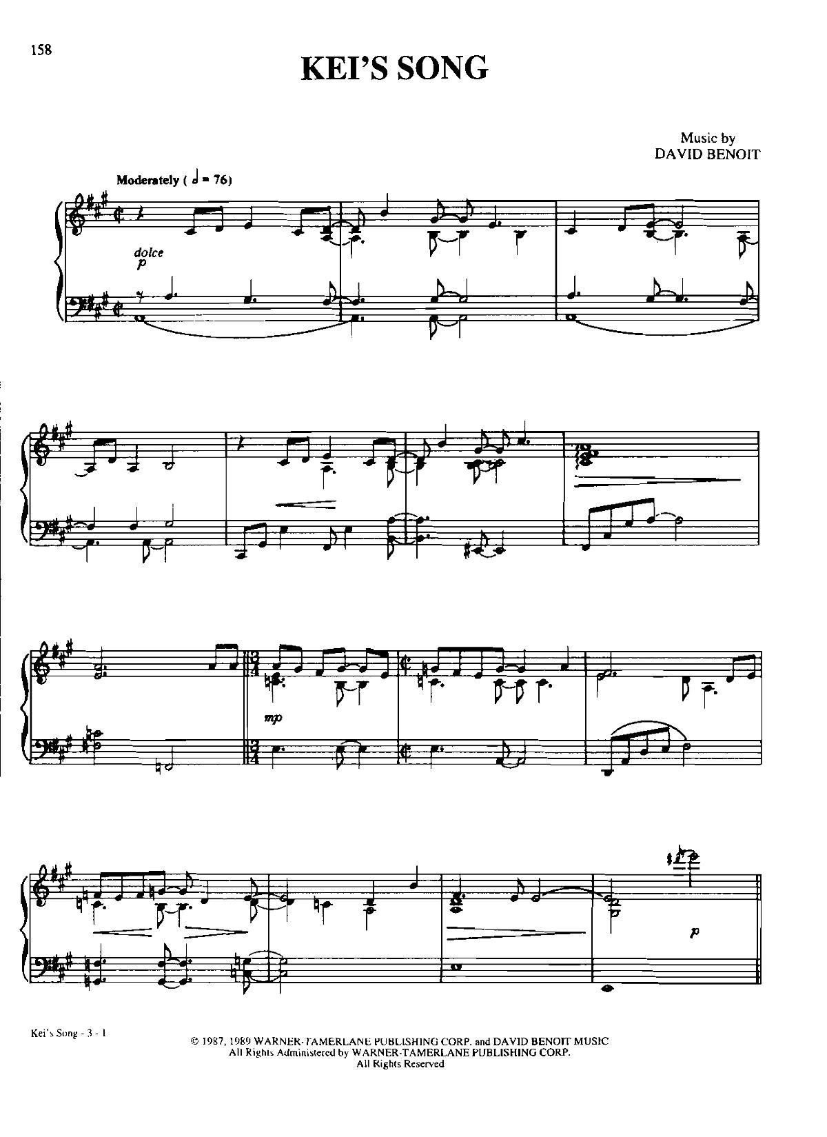 KEI S SONG Dan Coates 流行情调 集(钢琴谱)1