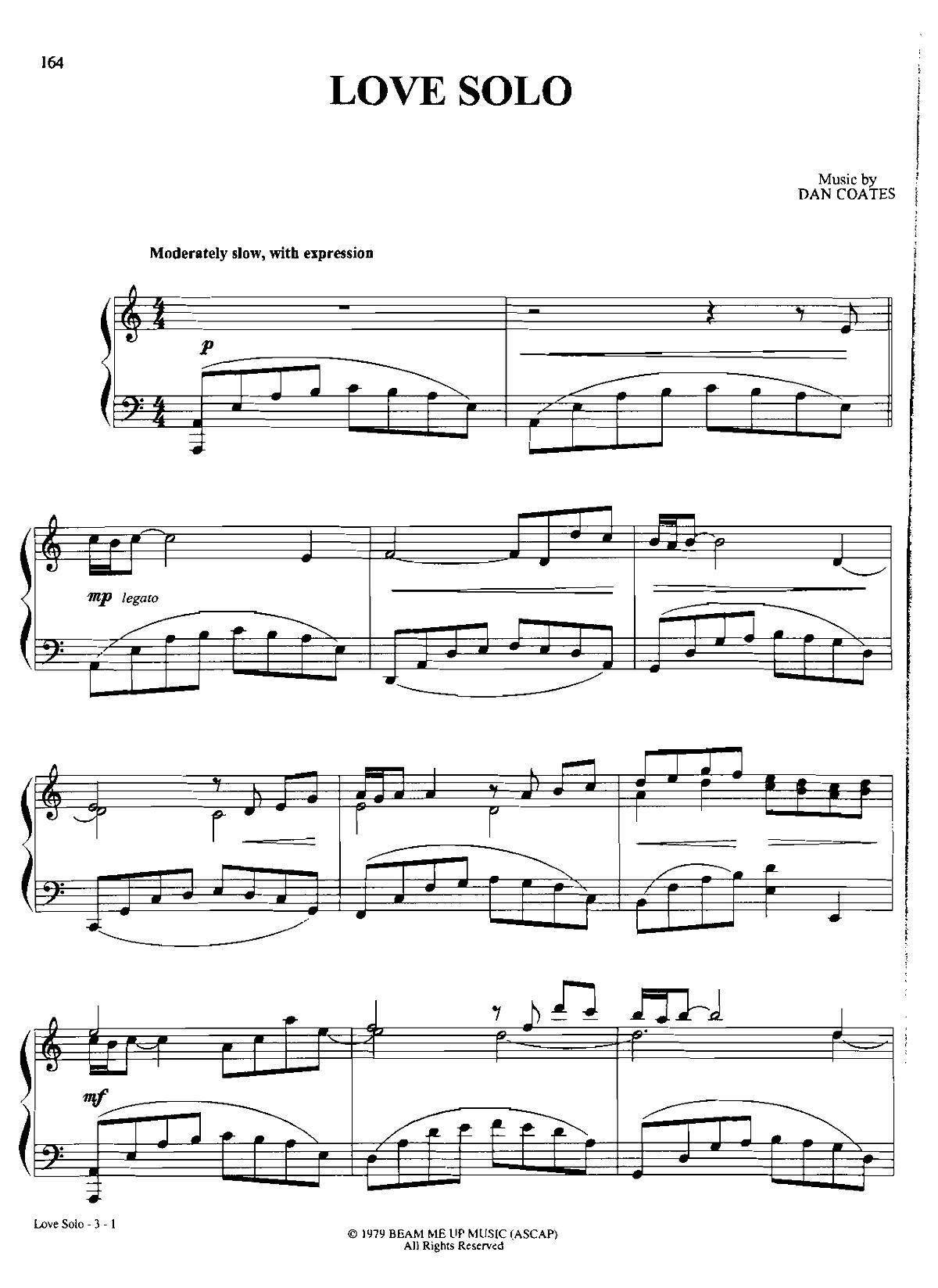 LOVE SOLO Dan Coates 流行情调 集(钢琴谱)1