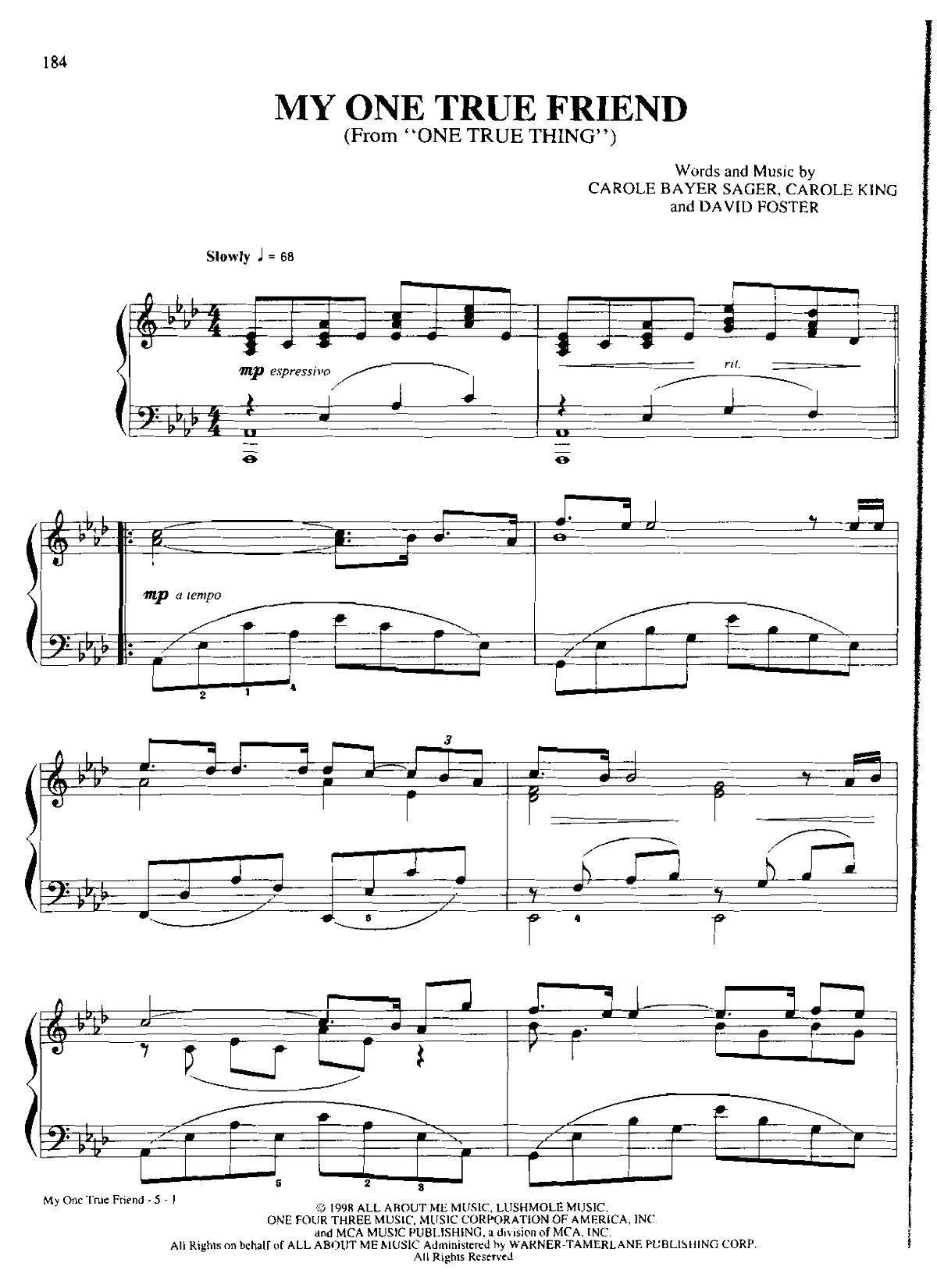 MY ONE TRUE FRIEND Dan Coates 流行情调 集(钢琴谱)1