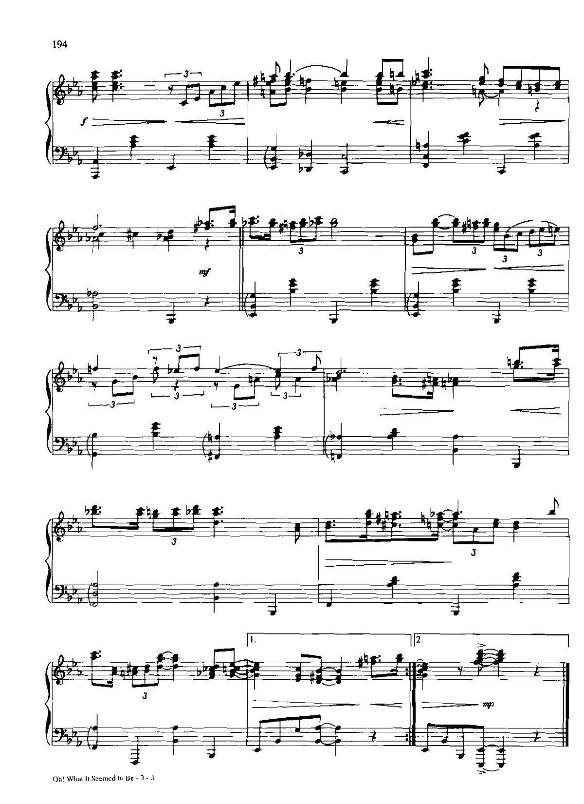 OH WHAT IT SEEMED TO BE Dan Coates 流行情调 集(钢琴谱)3