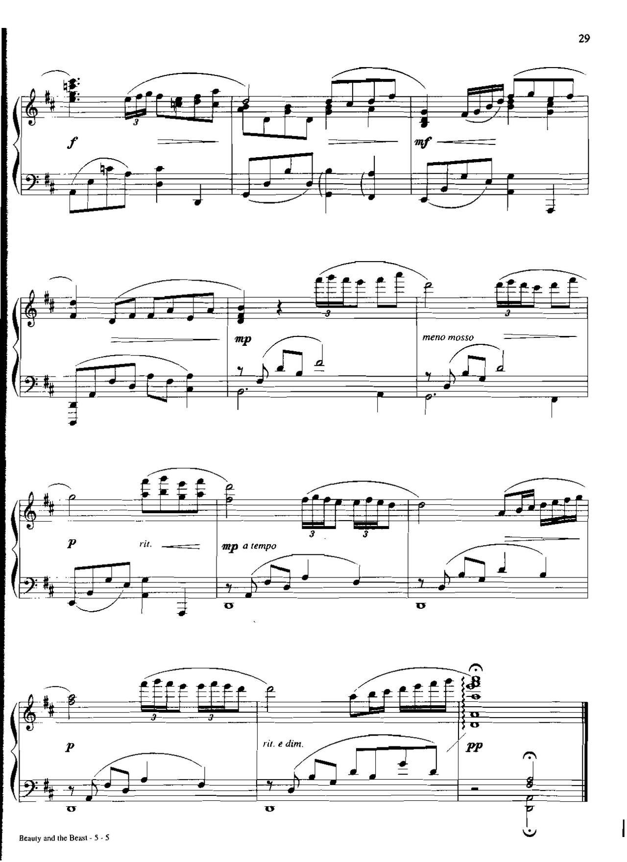 beauty and the beast Dan Coates 流行情调 集(钢琴谱)5