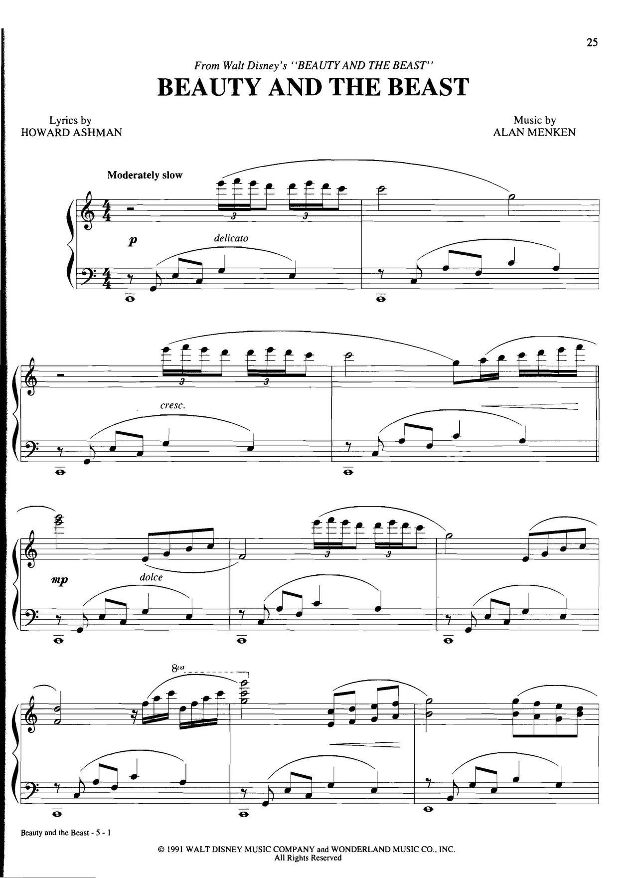 beauty and the beast Dan Coates 流行情调 集(钢琴谱)1