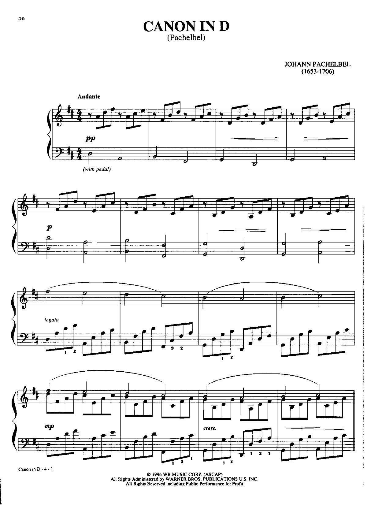 canon in d Dan Coates 流行情调 集(钢琴谱)1