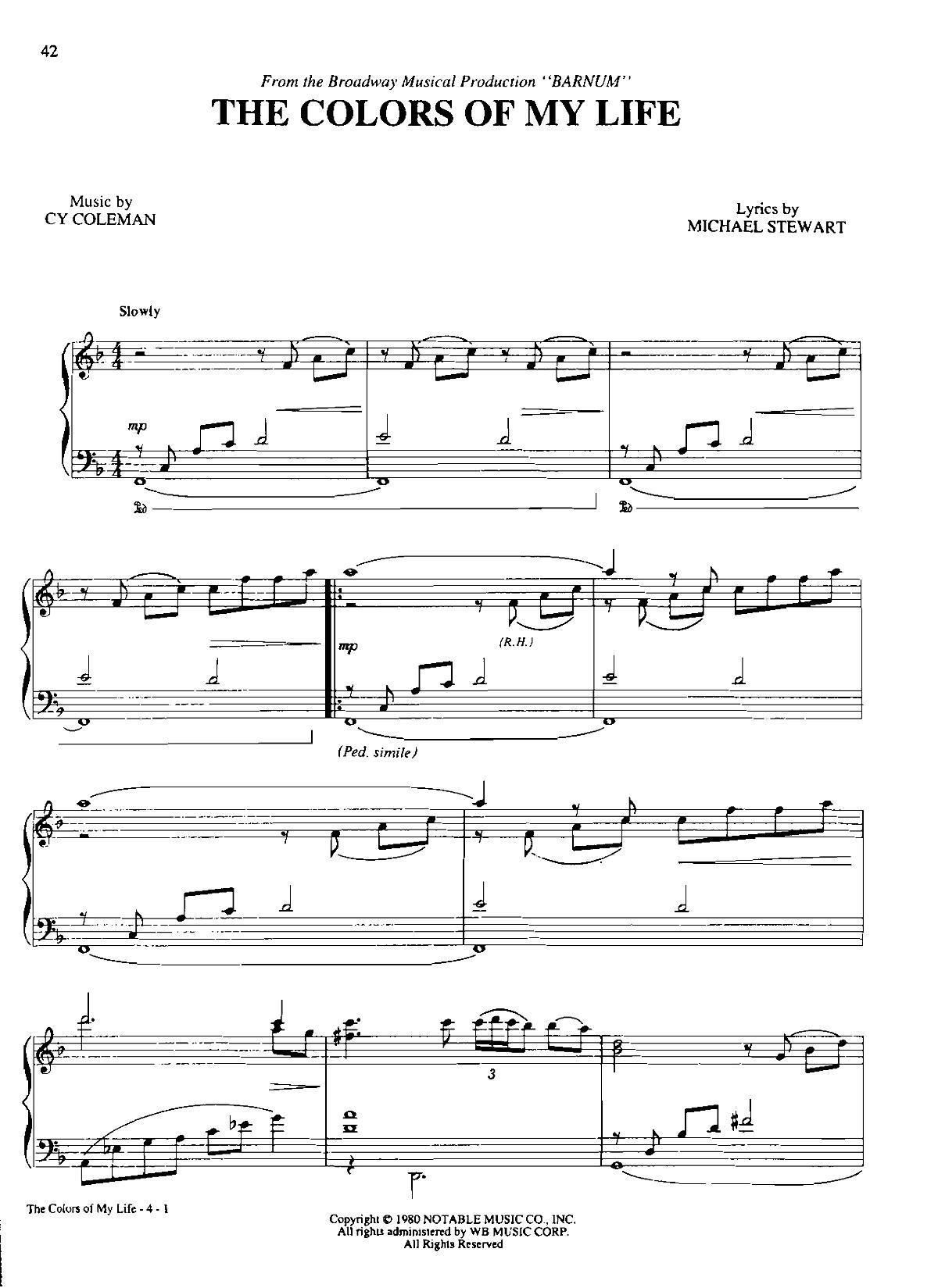 the colors of my life Dan Coates 流行情调 集(钢琴谱)1