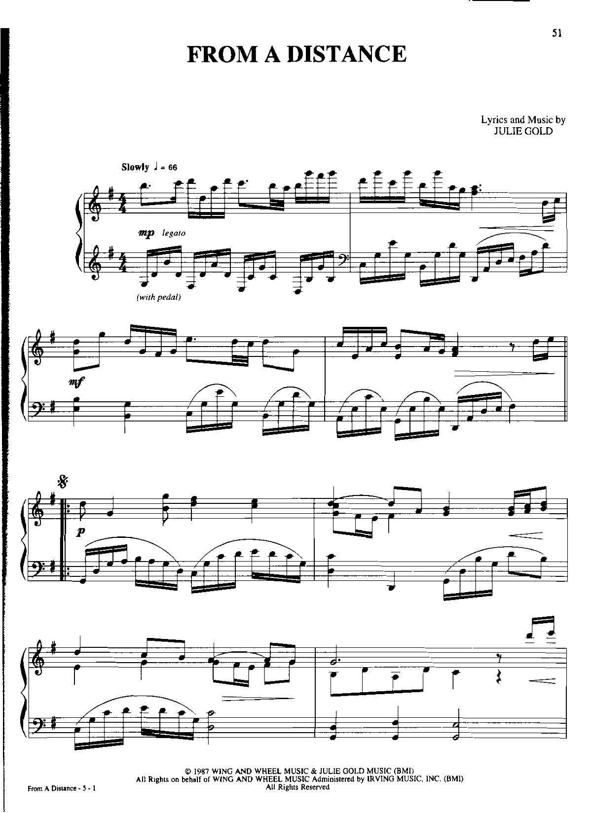 from a distance Dan Coates 流行情调 集(钢琴谱)1