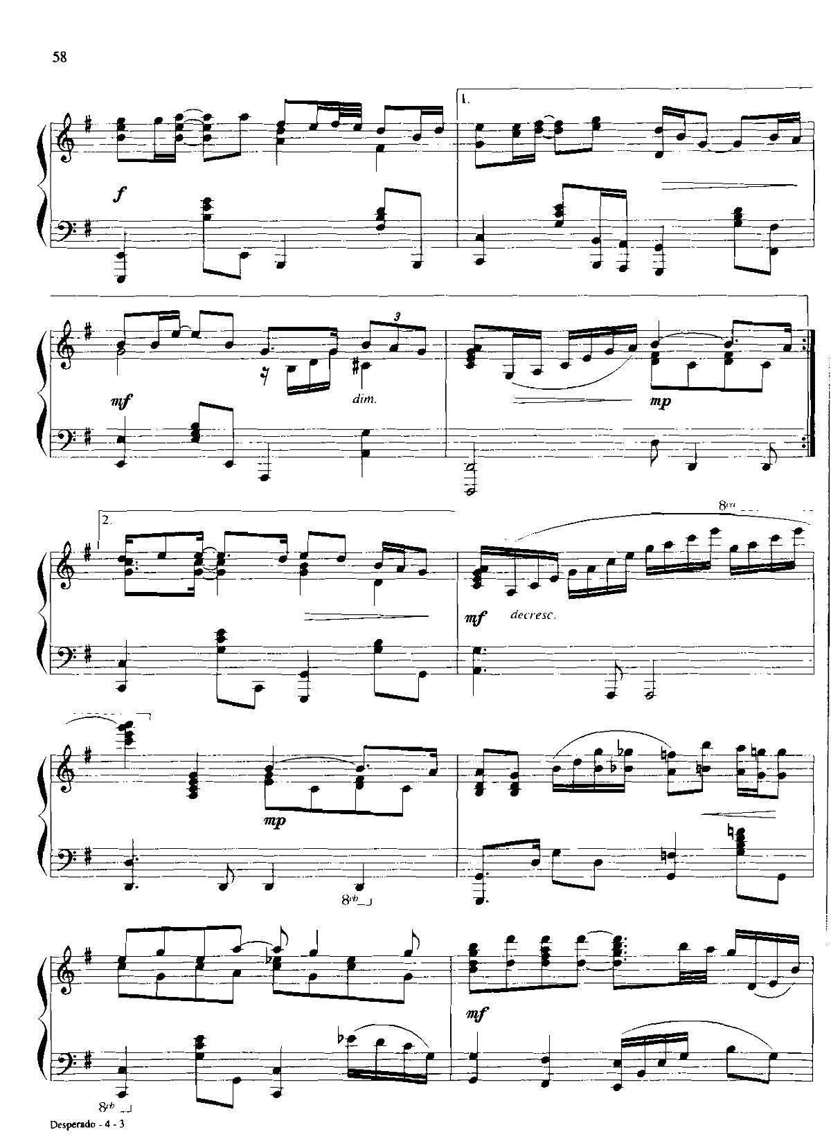 desperado Dan Coates 流行情调 集(钢琴谱)3