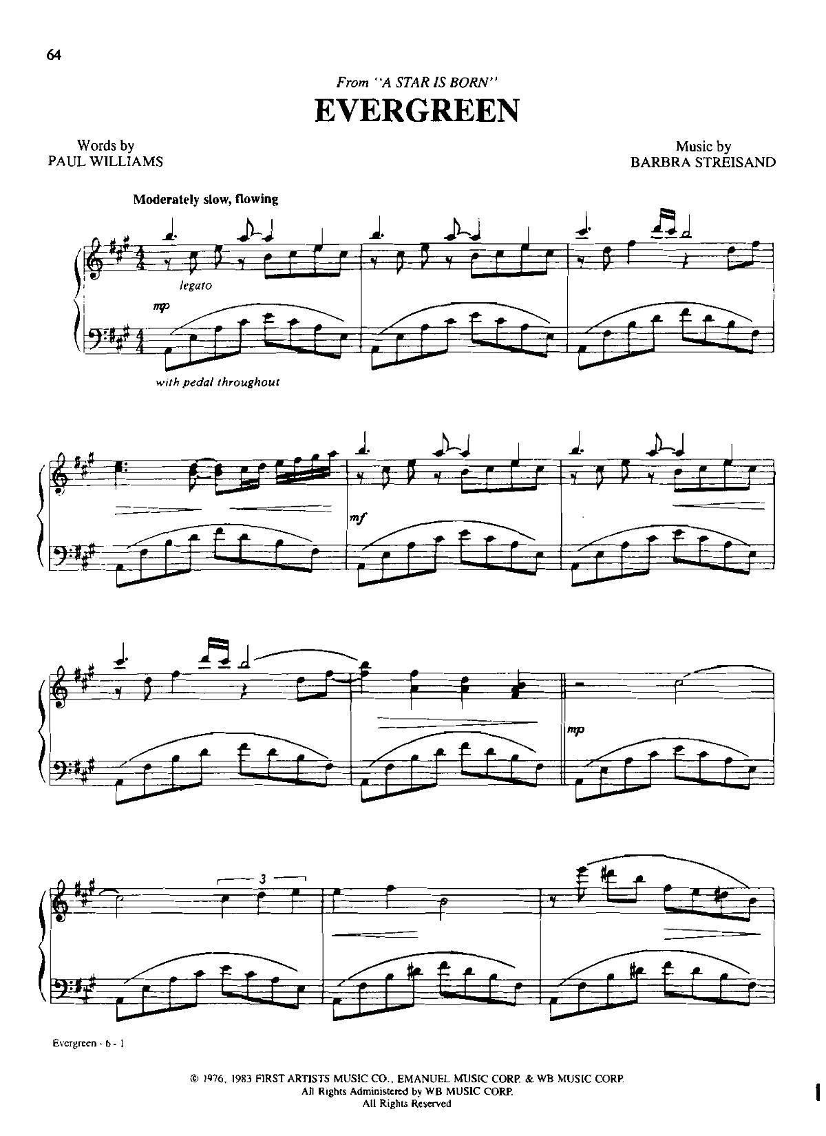 evergreen Dan Coates 流行情调 集(钢琴谱)1