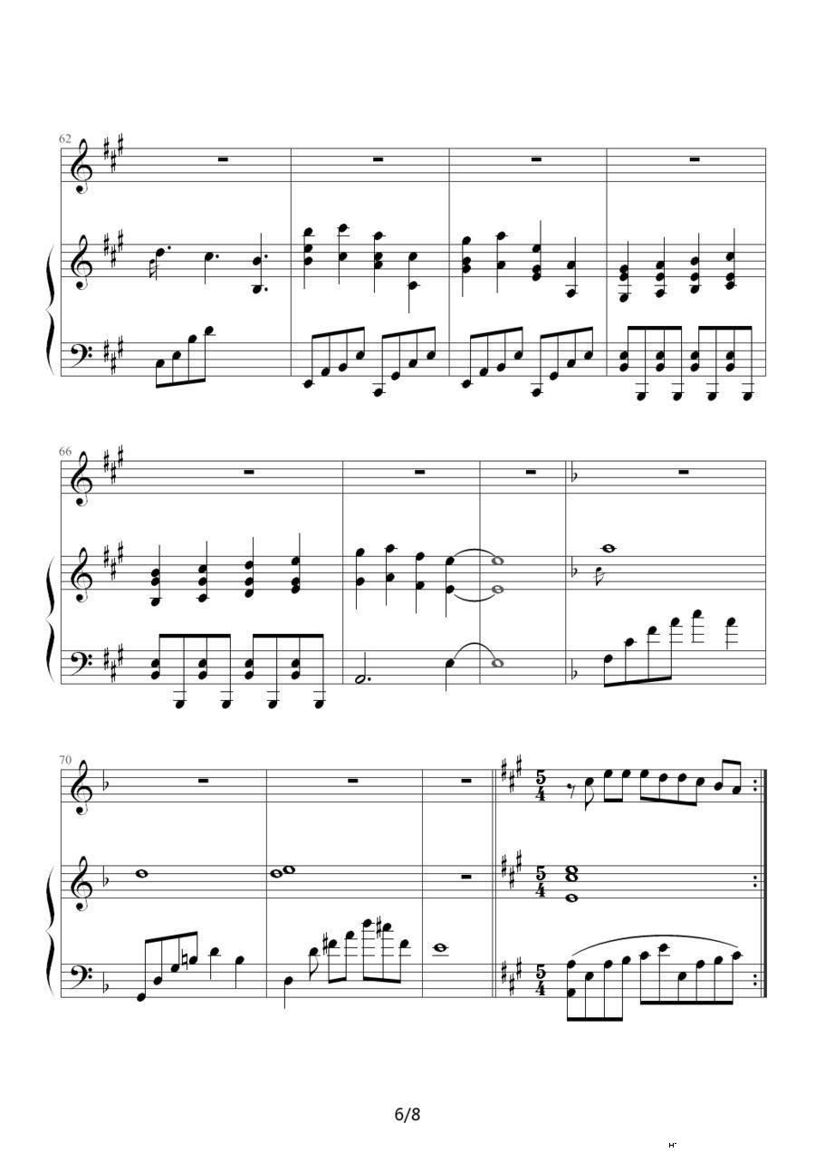 我依然爱你 钢琴伴奏谱(钢琴谱)6