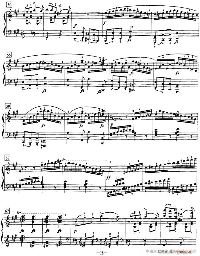 钢琴教程第八级 大型乐曲 A大调奏鸣曲 Op 120 第三乐章(钢琴谱)3