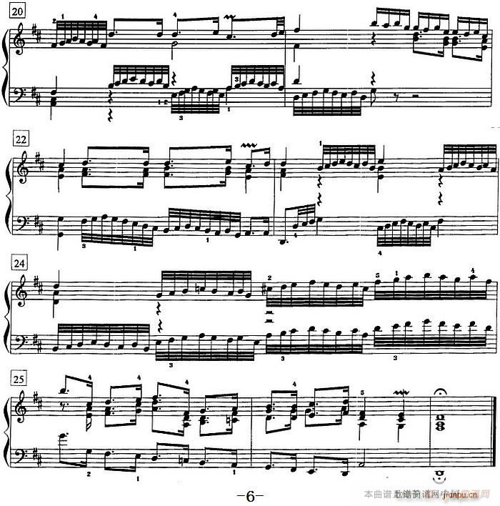 钢琴教程第八级 复调曲 前奏曲与赋格 平均律 Ⅰ No 5(钢琴谱)6