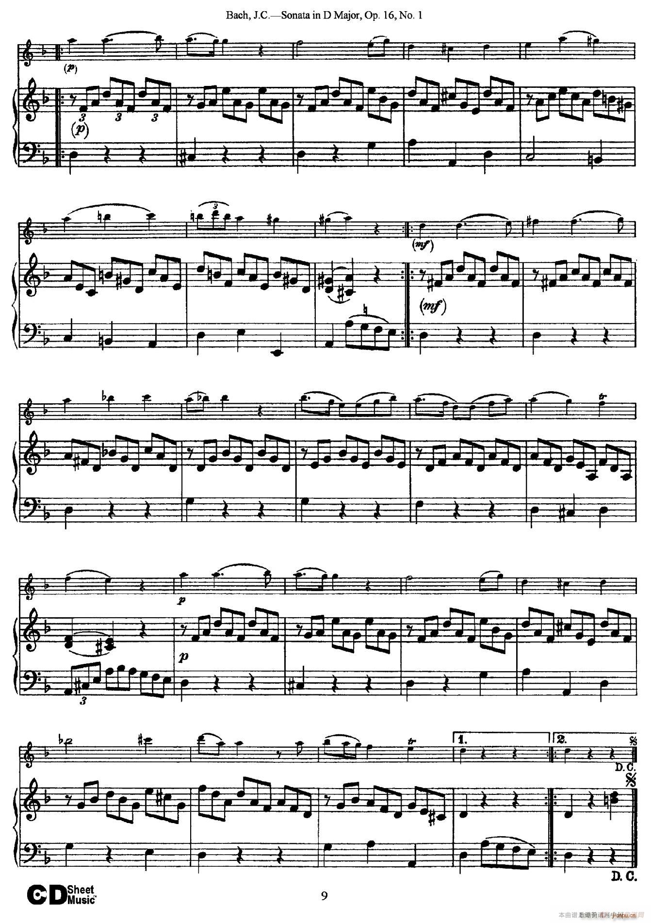Sonata in D Major Op 16 No 1 钢琴伴奏(钢琴谱)9