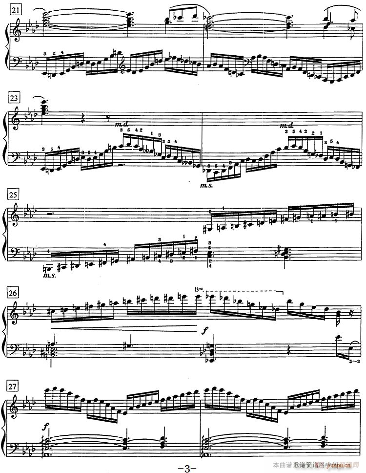 钢琴教程第七级 练习曲 OP 72 No 11(钢琴谱)3