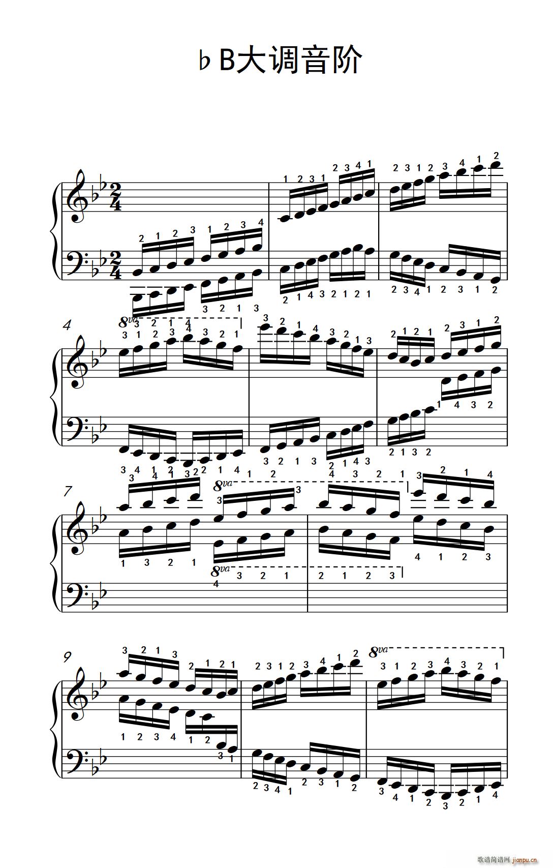 第九级9 ?B大调音阶 中央音乐学院 钢琴 业余 考级教程 7 9级(钢琴谱)1