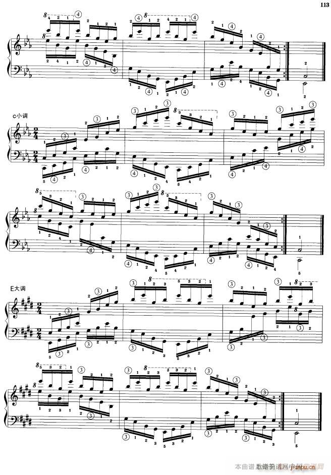 钢琴琶音练习 反向琶音(钢琴谱)6