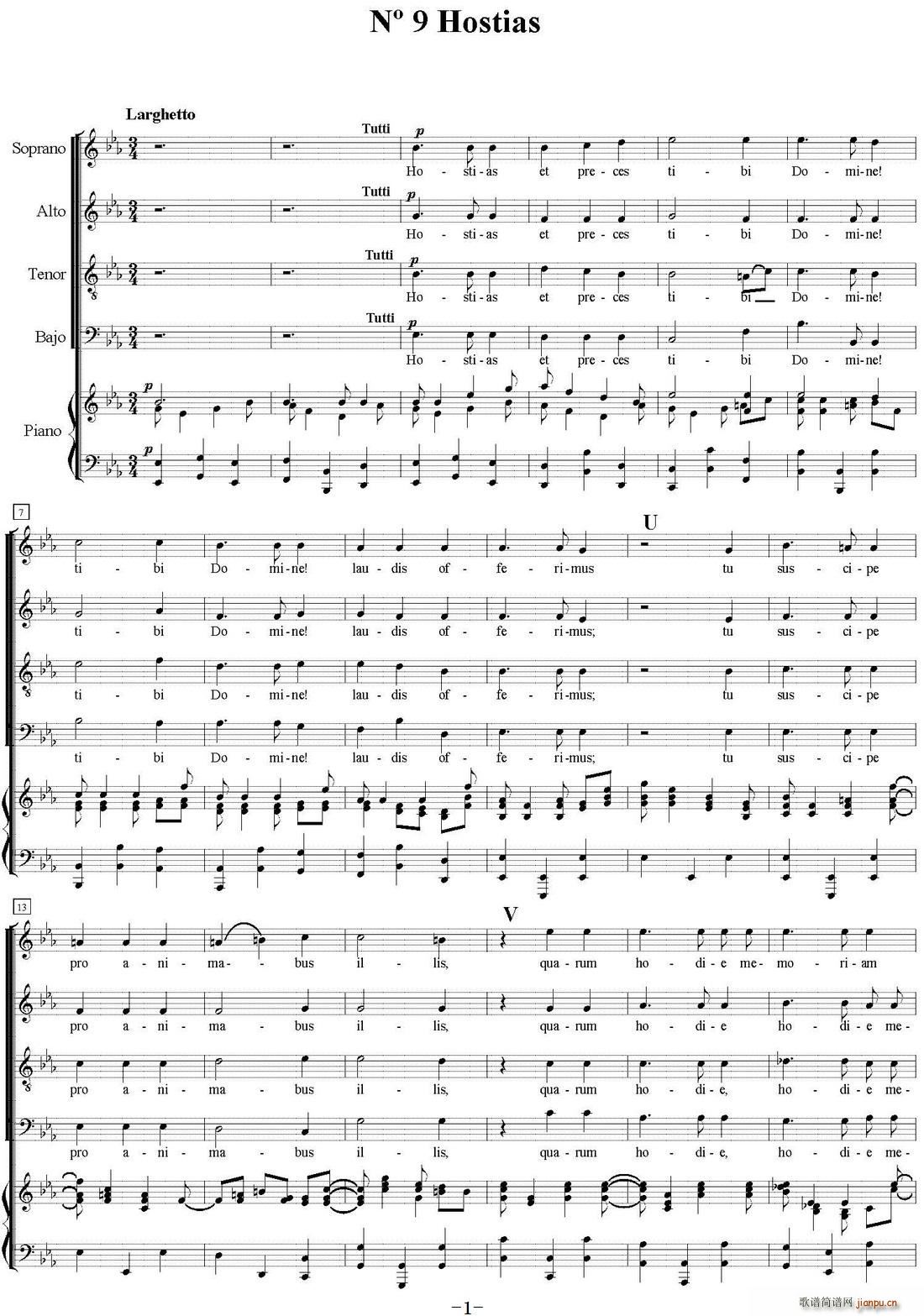 N 9 Hostias 萨克斯四重奏 钢琴伴奏(钢琴谱)1