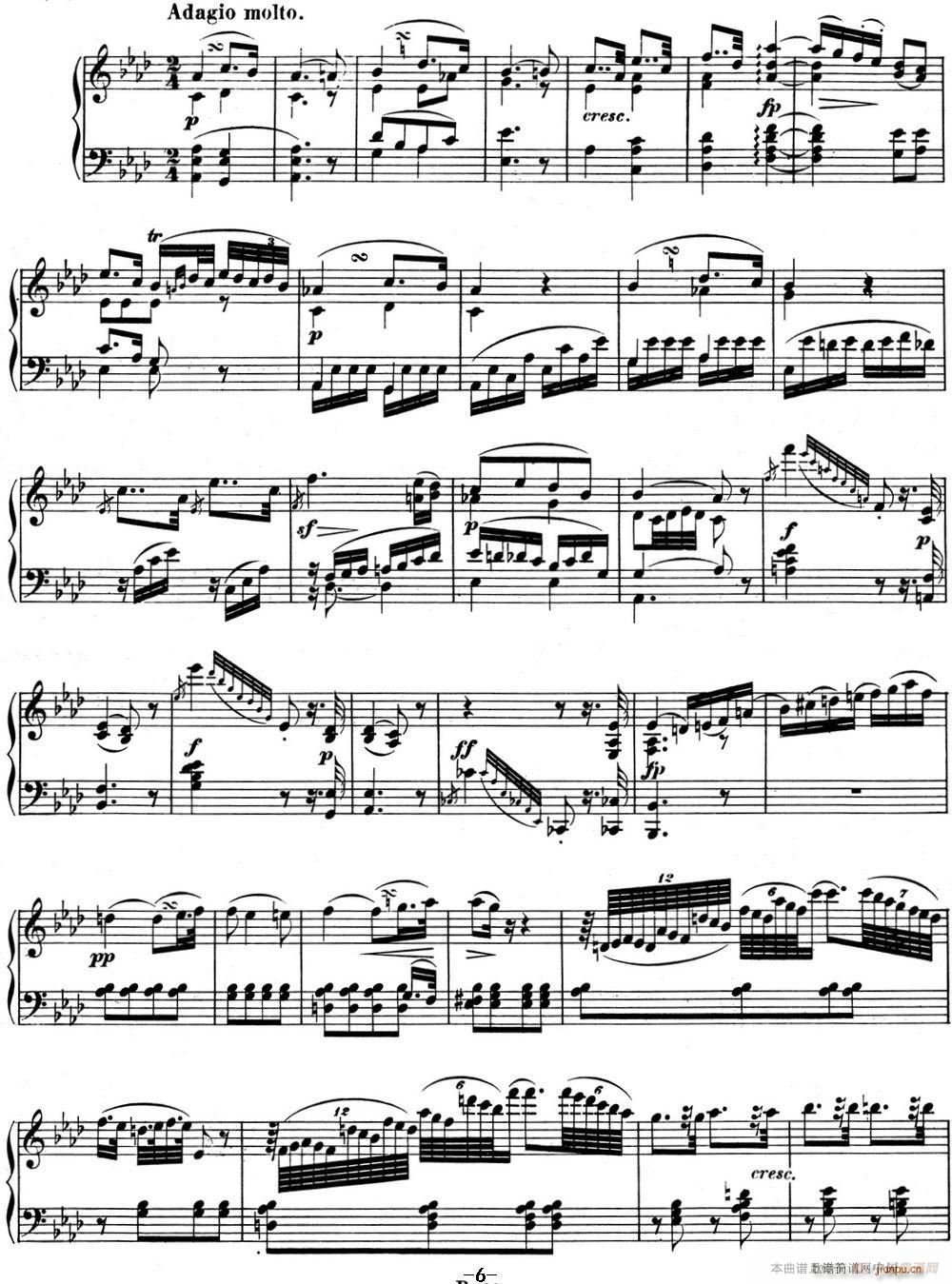 贝多芬钢琴奏鸣曲05 c小调 op 10 No 1 C minor3(钢琴谱)6