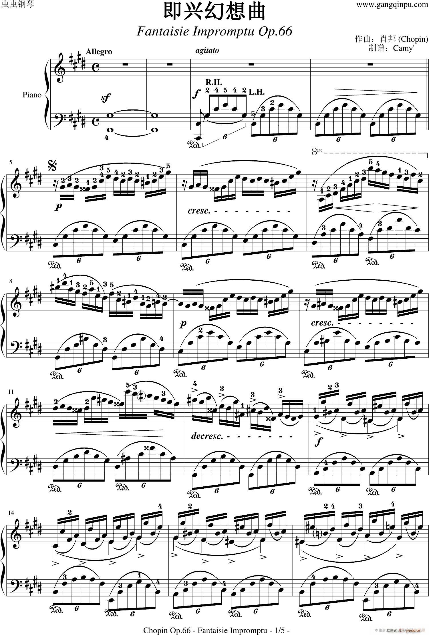 即兴幻想曲op 66(钢琴谱)1