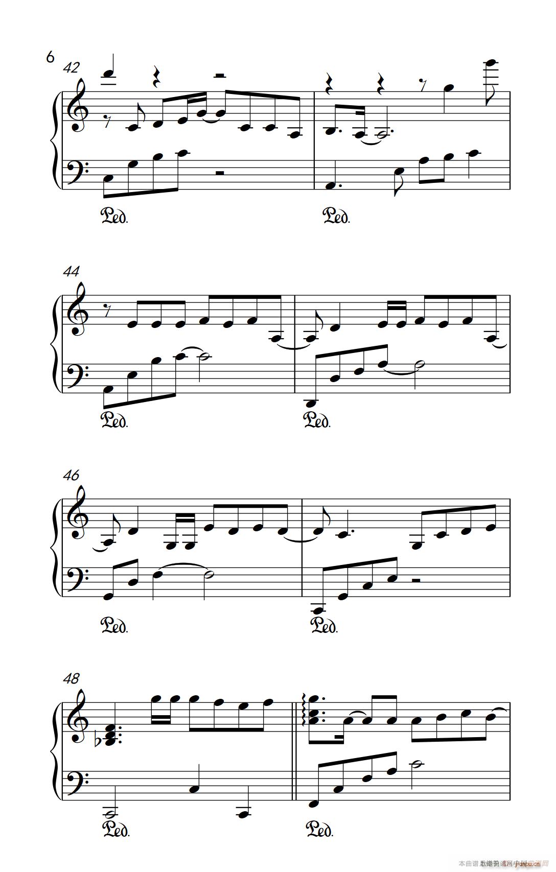 演员 弹吧音教 制谱版(钢琴谱)6