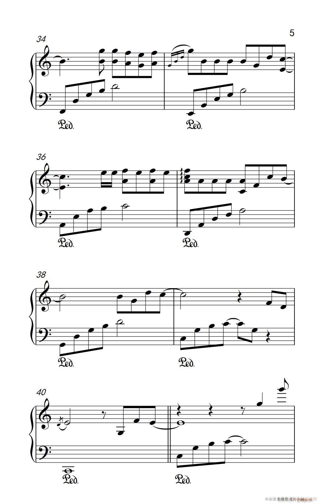 演员 弹吧音教 制谱版(钢琴谱)5