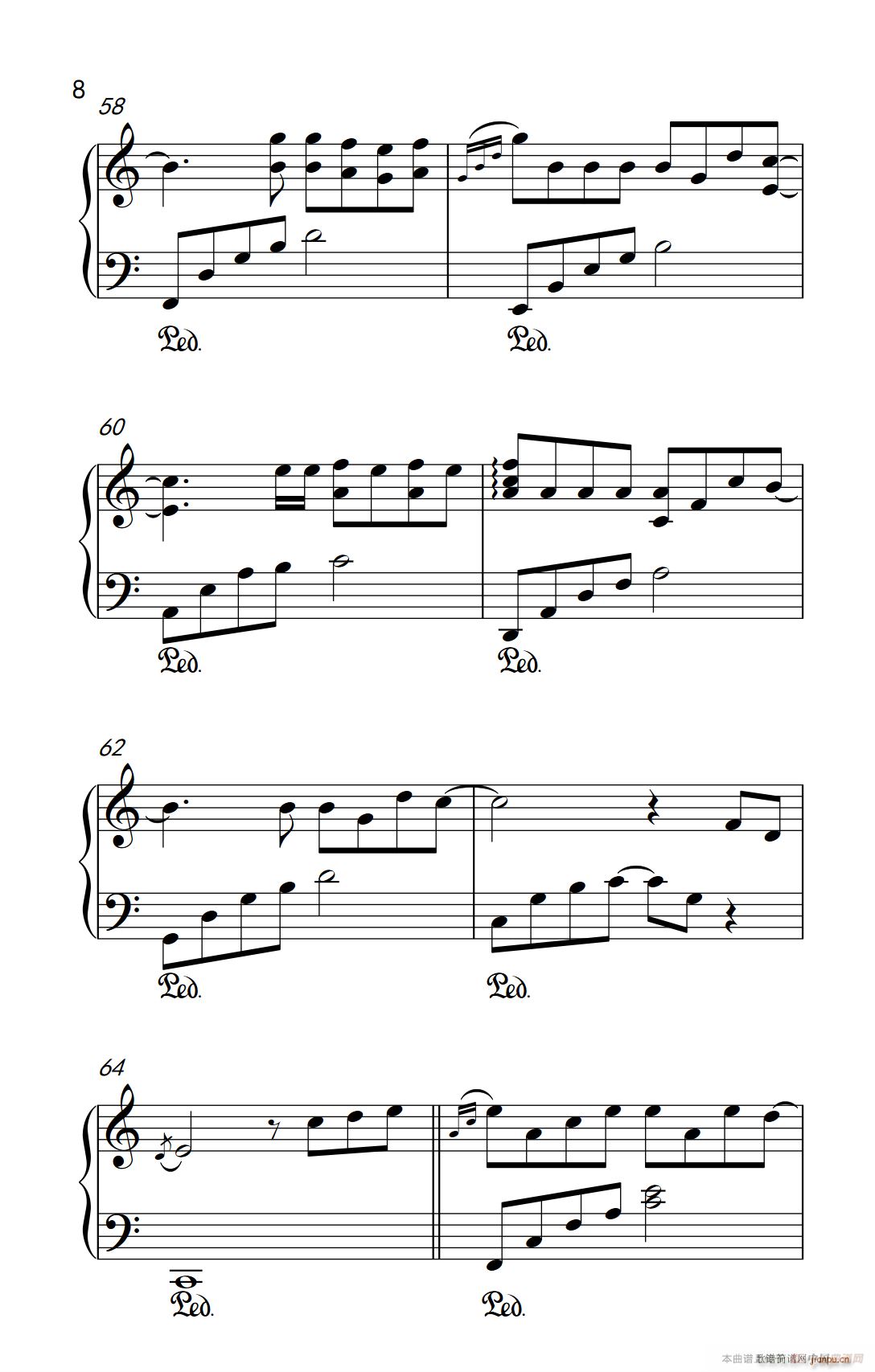 演员 弹吧音教 制谱版(钢琴谱)8