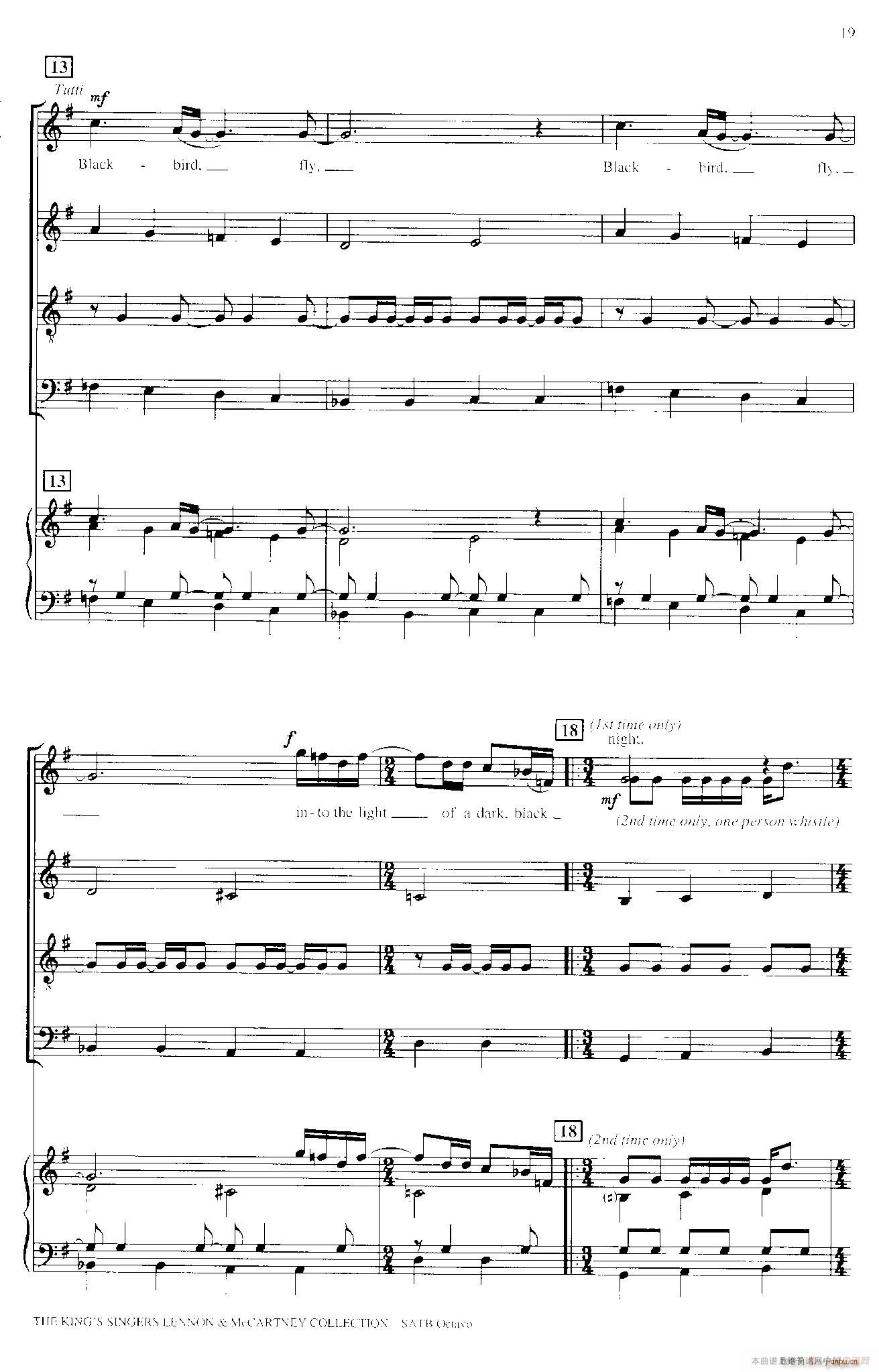 Blackbird 四重奏 钢琴伴奏(钢琴谱)3