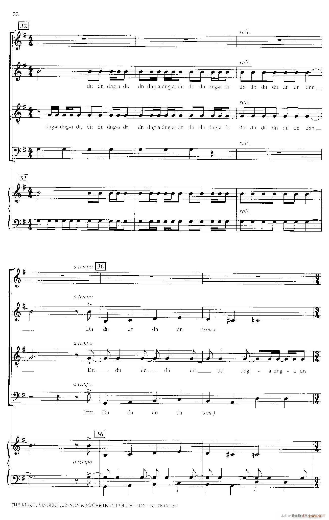 Blackbird 四重奏 钢琴伴奏(钢琴谱)6