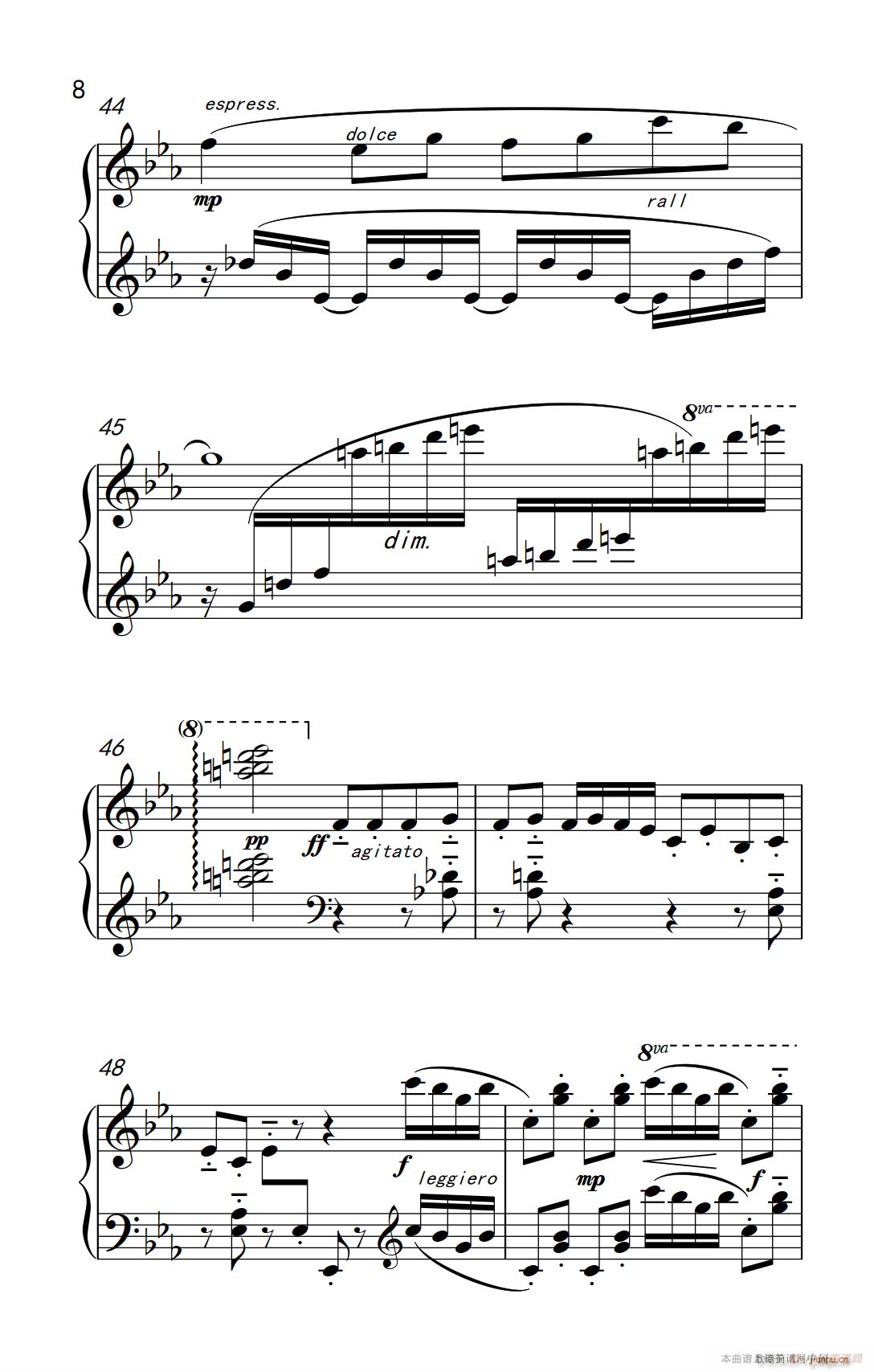 第九级3 旱天雷 中央音乐学院 钢琴 业余 考级教程 7 9级(钢琴谱)8