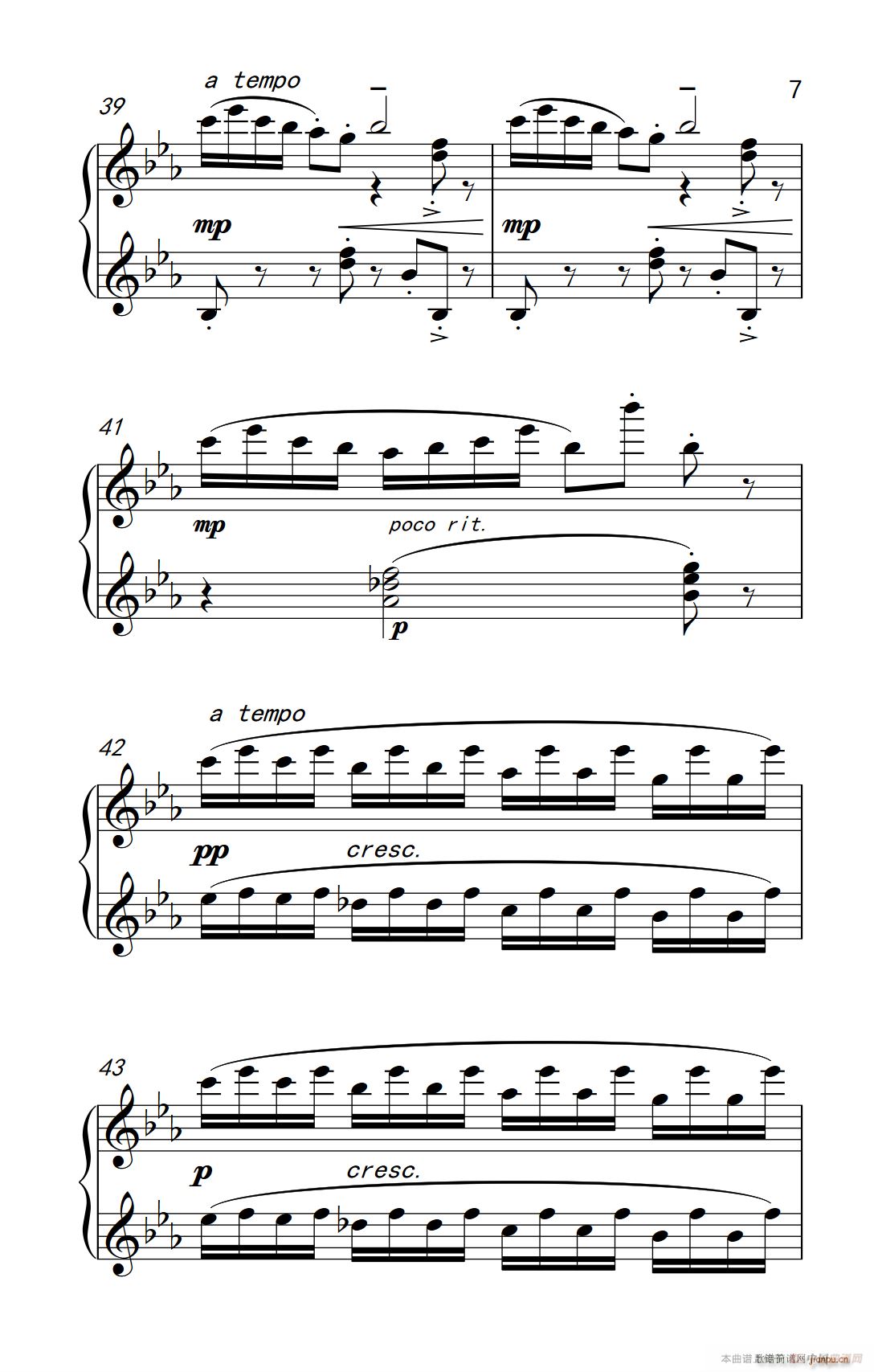 第九级3 旱天雷 中央音乐学院 钢琴 业余 考级教程 7 9级(钢琴谱)7