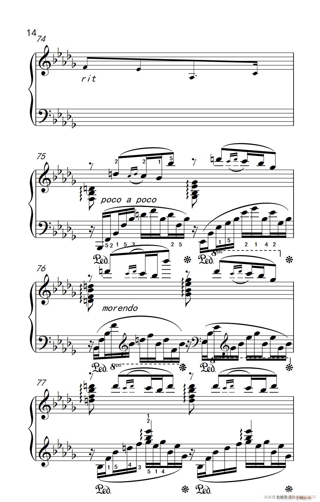 第九级2 云雀 中央音乐学院 钢琴 业余 考级教程 7 9级(钢琴谱)14