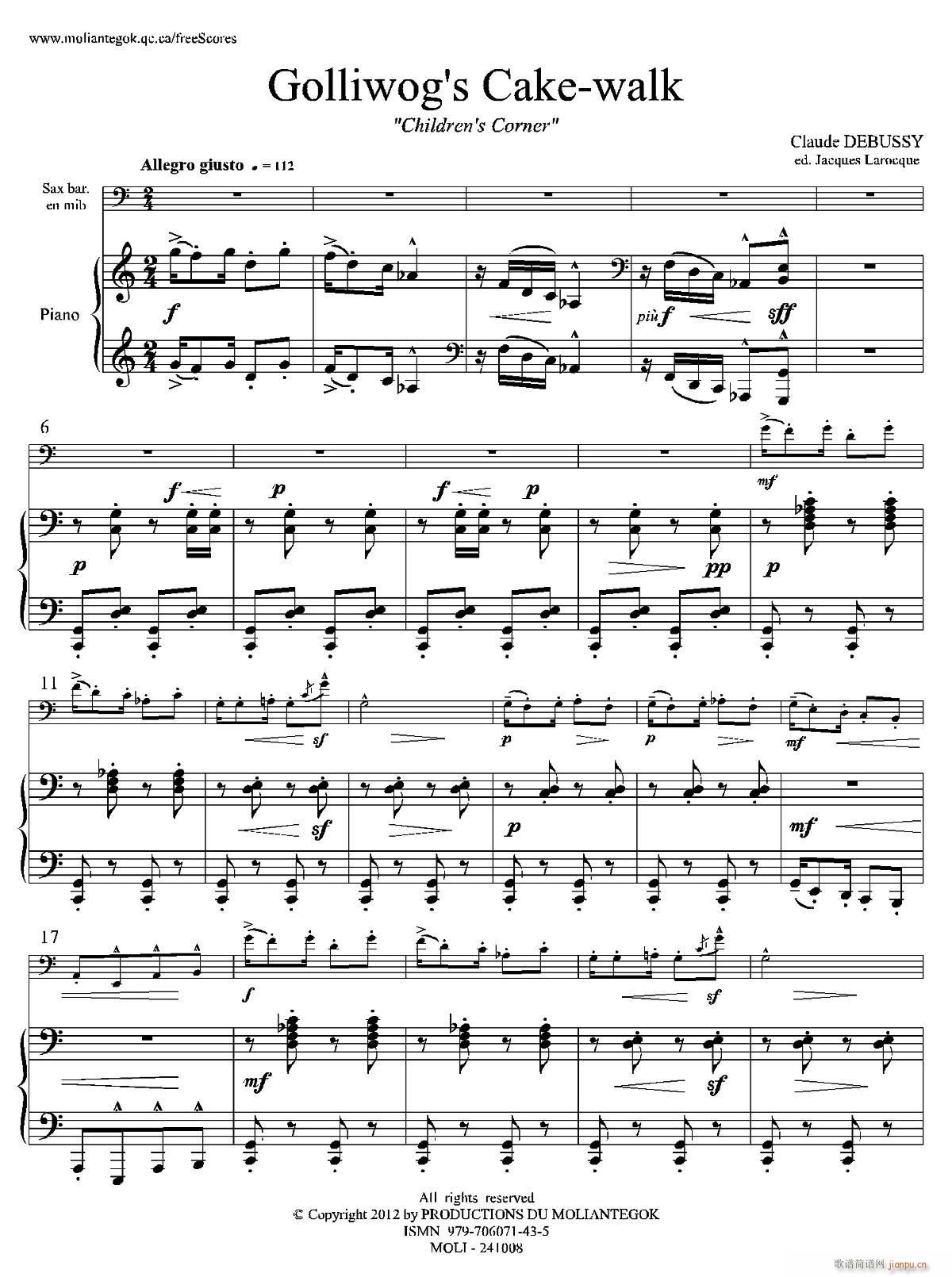 木偶步态舞 上低音萨克斯 钢琴伴奏(钢琴谱)1