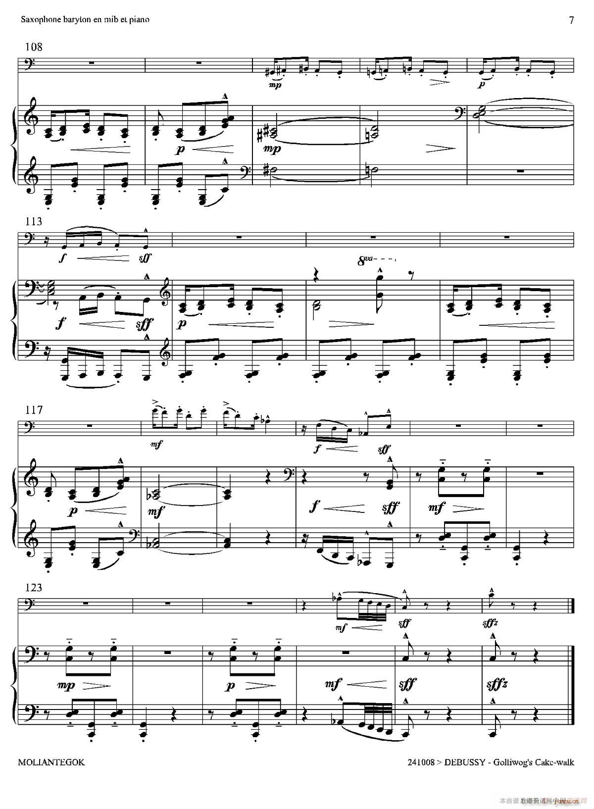 木偶步态舞 上低音萨克斯 钢琴伴奏(钢琴谱)6