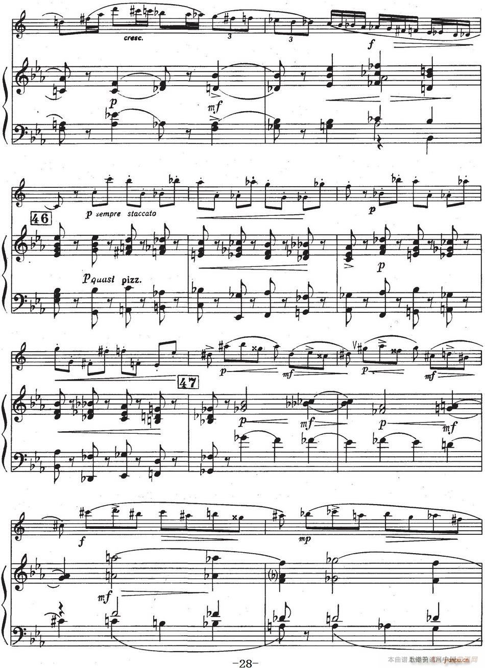 Glazunov Op 109 格拉组诺夫协奏曲Op 109 萨克斯 钢琴伴奏(钢琴谱)28