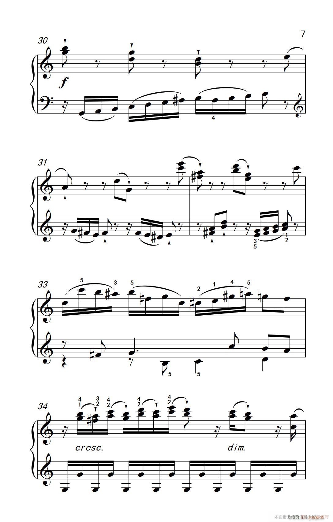 第九级1 C大调奏鸣曲 第一乐章 Hob XVI 50 中央音乐学院 钢琴 业余 考级教程 7 9级(钢琴谱)7