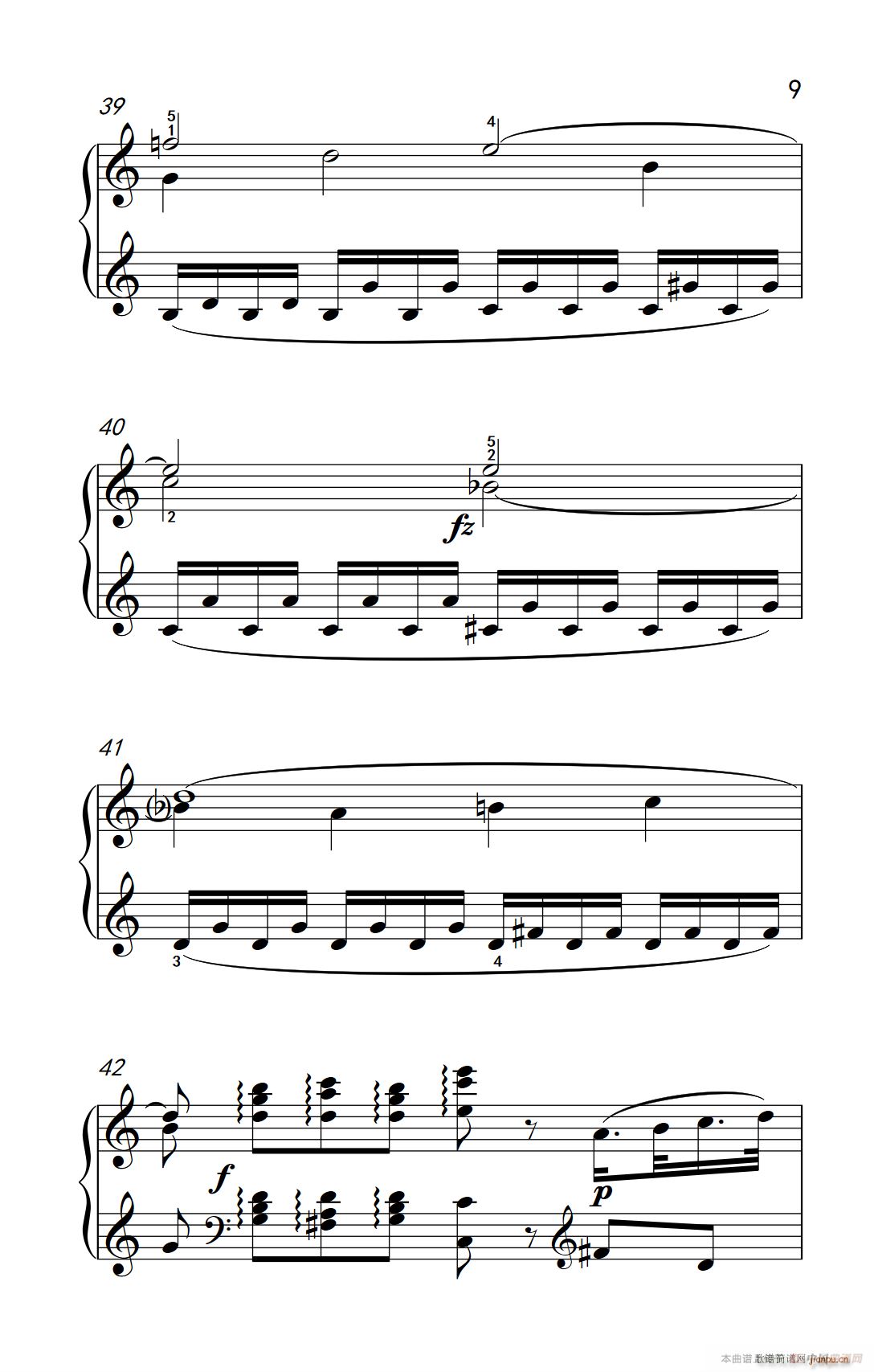 第九级1 C大调奏鸣曲 第一乐章 Hob XVI 50 中央音乐学院 钢琴 业余 考级教程 7 9级(钢琴谱)9