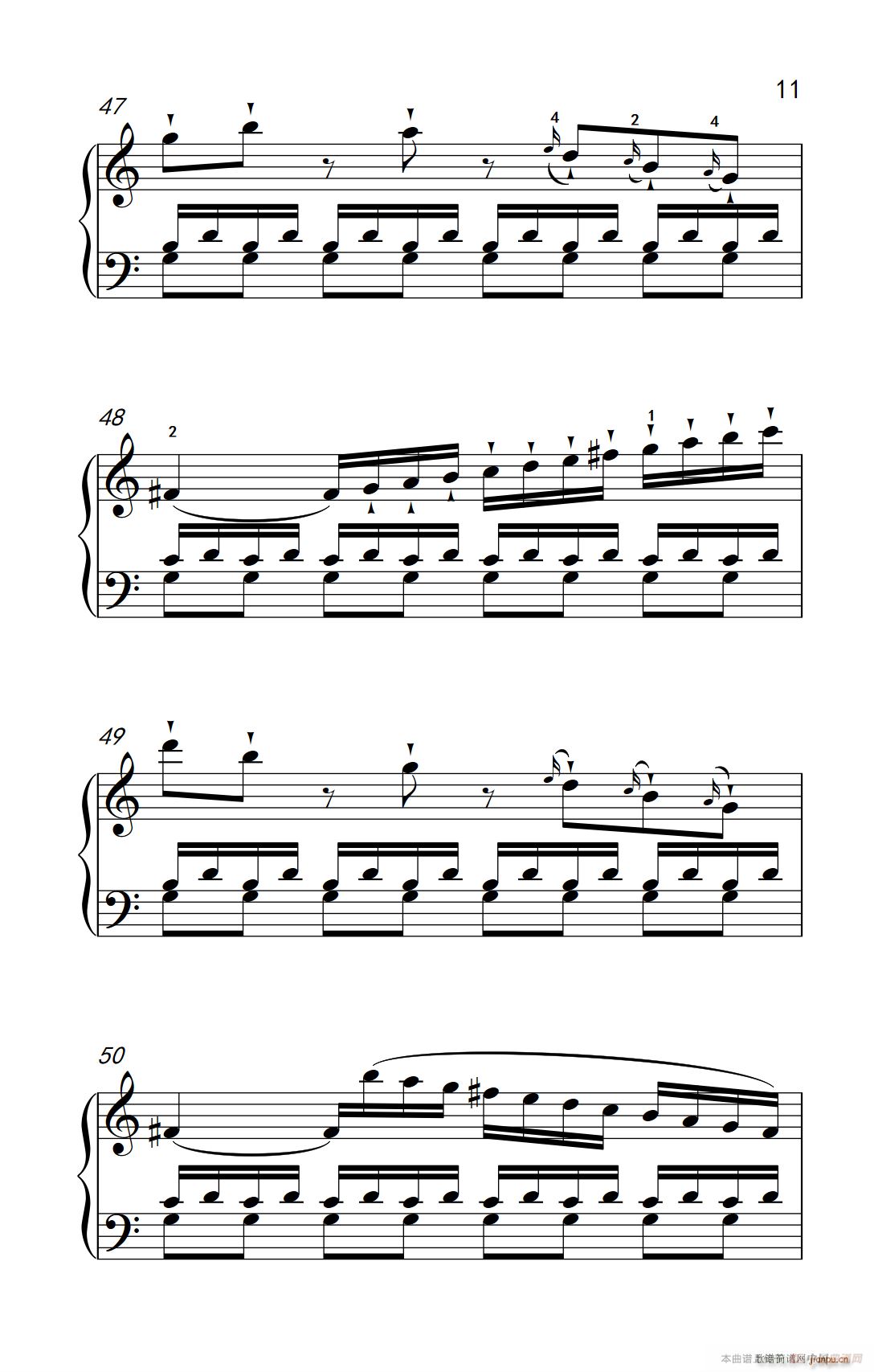 第九级1 C大调奏鸣曲 第一乐章 Hob XVI 50 中央音乐学院 钢琴 业余 考级教程 7 9级(钢琴谱)11