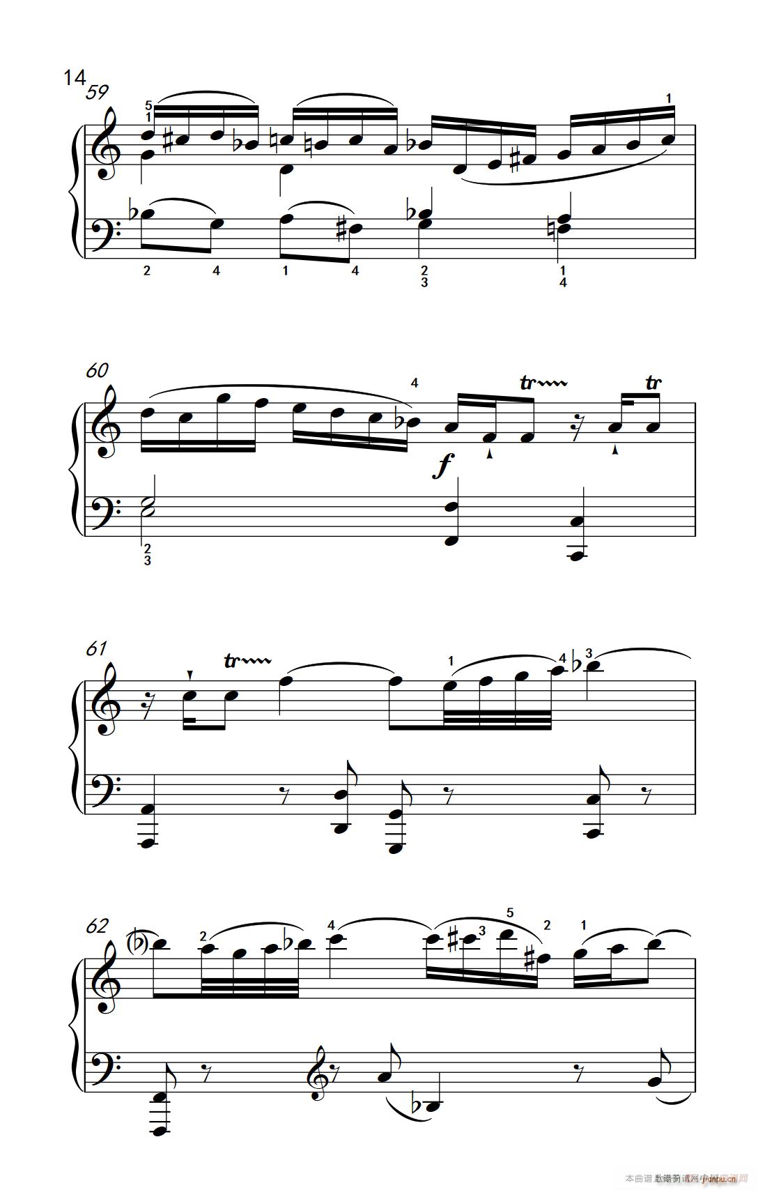 第九级1 C大调奏鸣曲 第一乐章 Hob XVI 50 中央音乐学院 钢琴 业余 考级教程 7 9级(钢琴谱)14