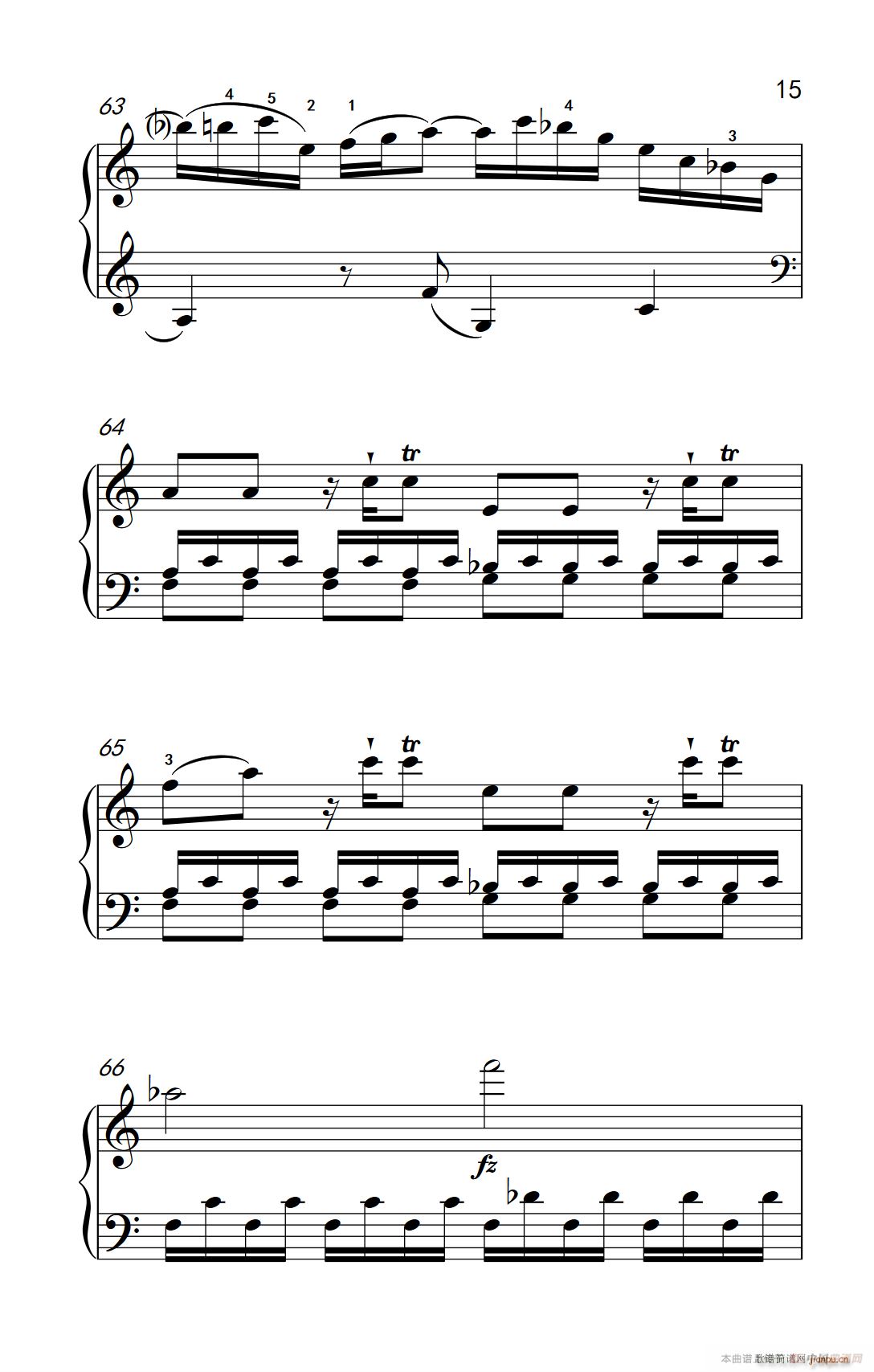 第九级1 C大调奏鸣曲 第一乐章 Hob XVI 50 中央音乐学院 钢琴 业余 考级教程 7 9级(钢琴谱)15