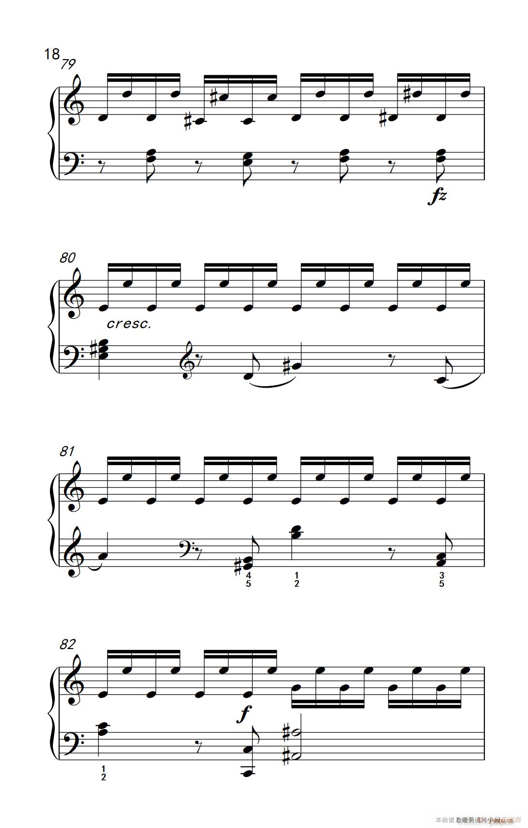 第九级1 C大调奏鸣曲 第一乐章 Hob XVI 50 中央音乐学院 钢琴 业余 考级教程 7 9级(钢琴谱)18