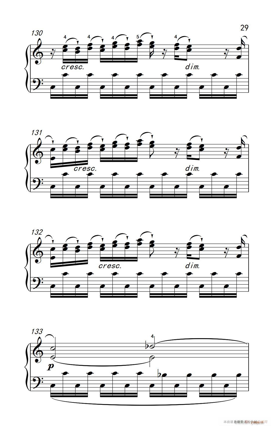 第九级1 C大调奏鸣曲 第一乐章 Hob XVI 50 中央音乐学院 钢琴 业余 考级教程 7 9级(钢琴谱)29