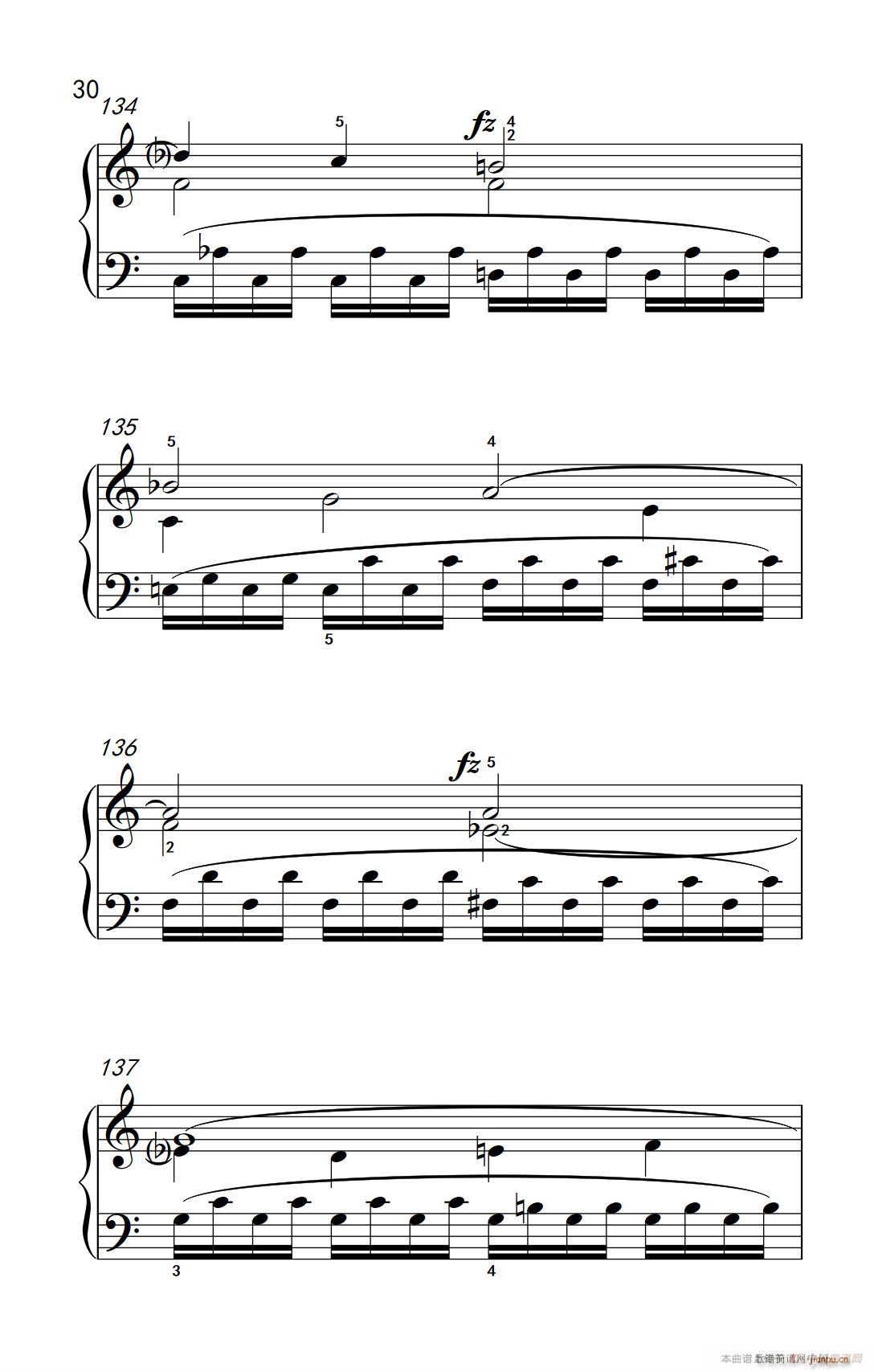 第九级1 C大调奏鸣曲 第一乐章 Hob XVI 50 中央音乐学院 钢琴 业余 考级教程 7 9级(钢琴谱)30